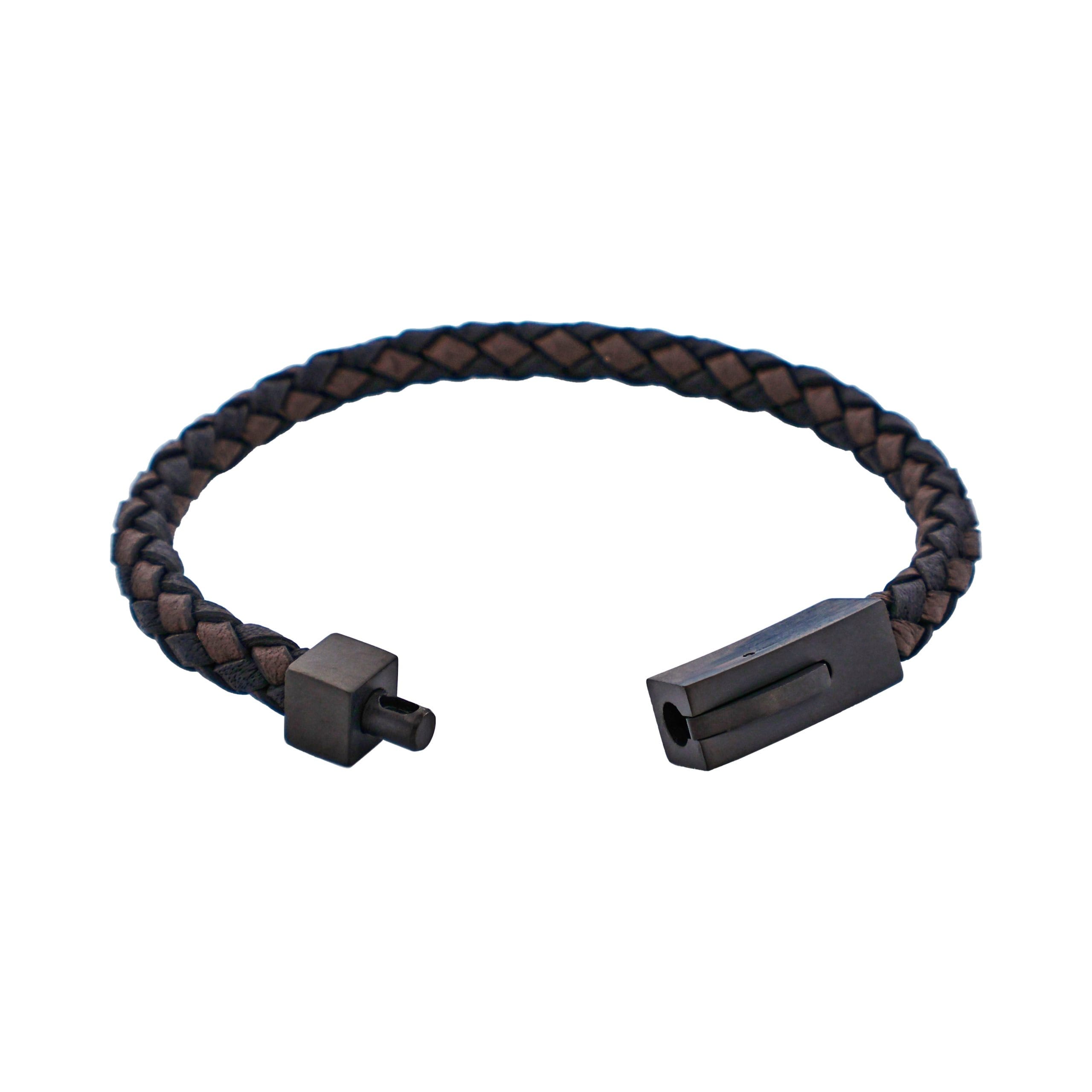 Nero & T.moro Italian Leather Stainless Steel Bracelet