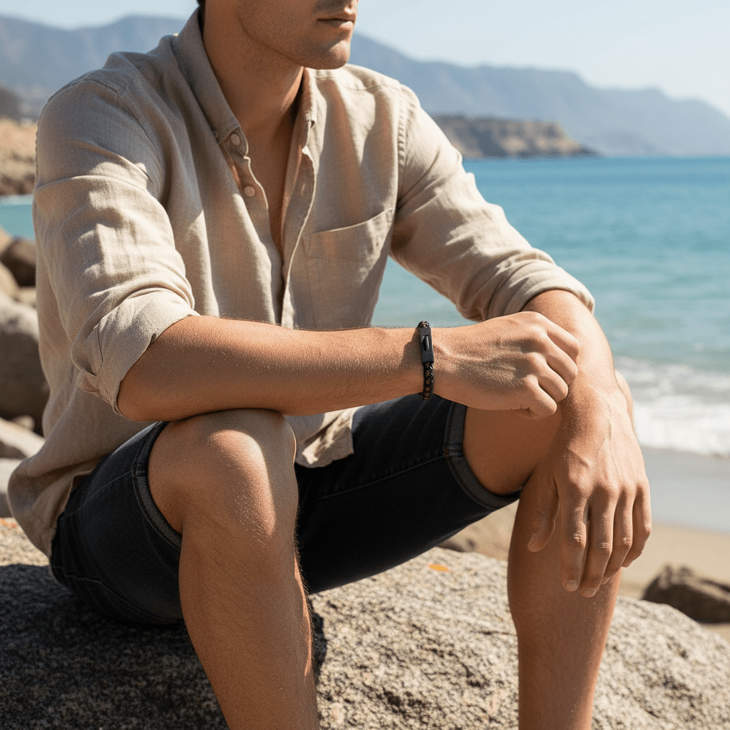 Nero & T.moro Italian Leather Stainless Steel Bracelet