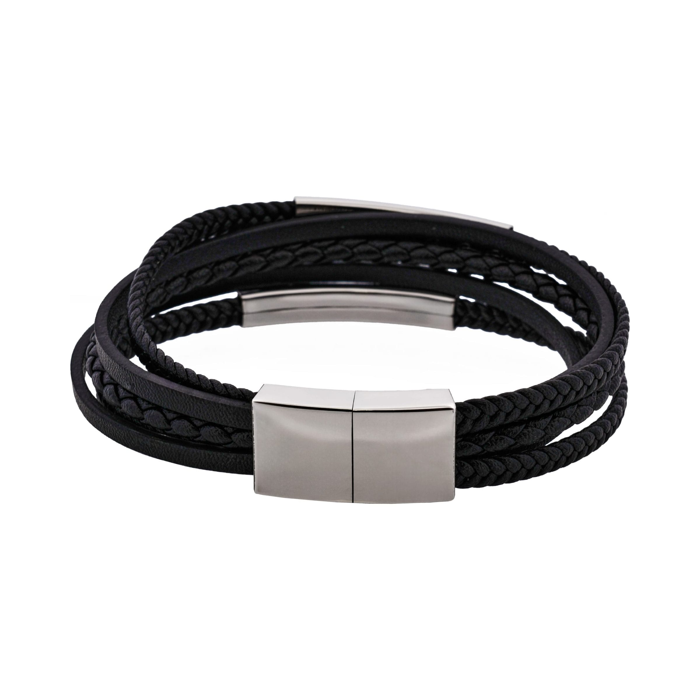 Sierra Black Multi-Strand Leather Bracelet
