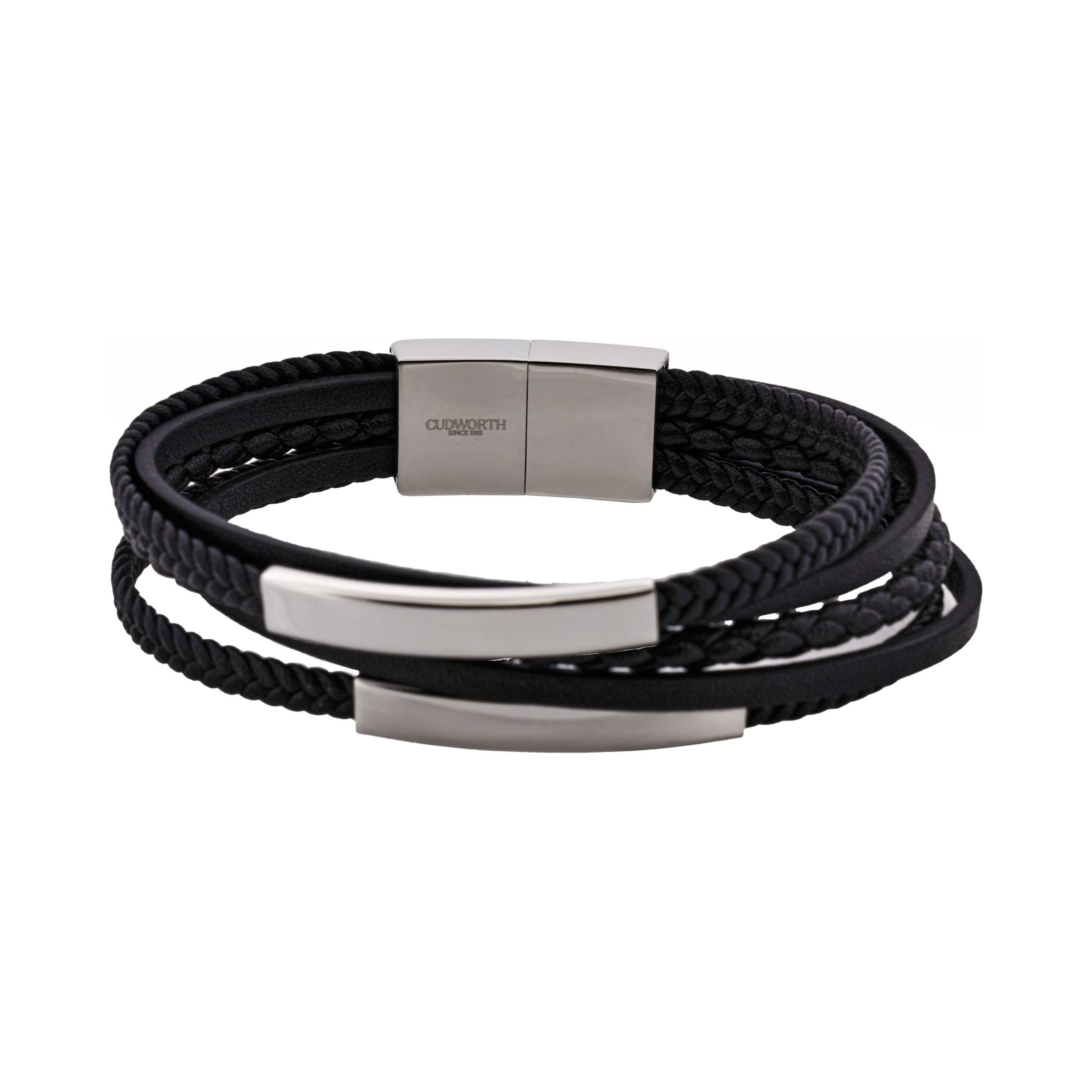 Sierra Black Multi-Strand Leather Bracelet