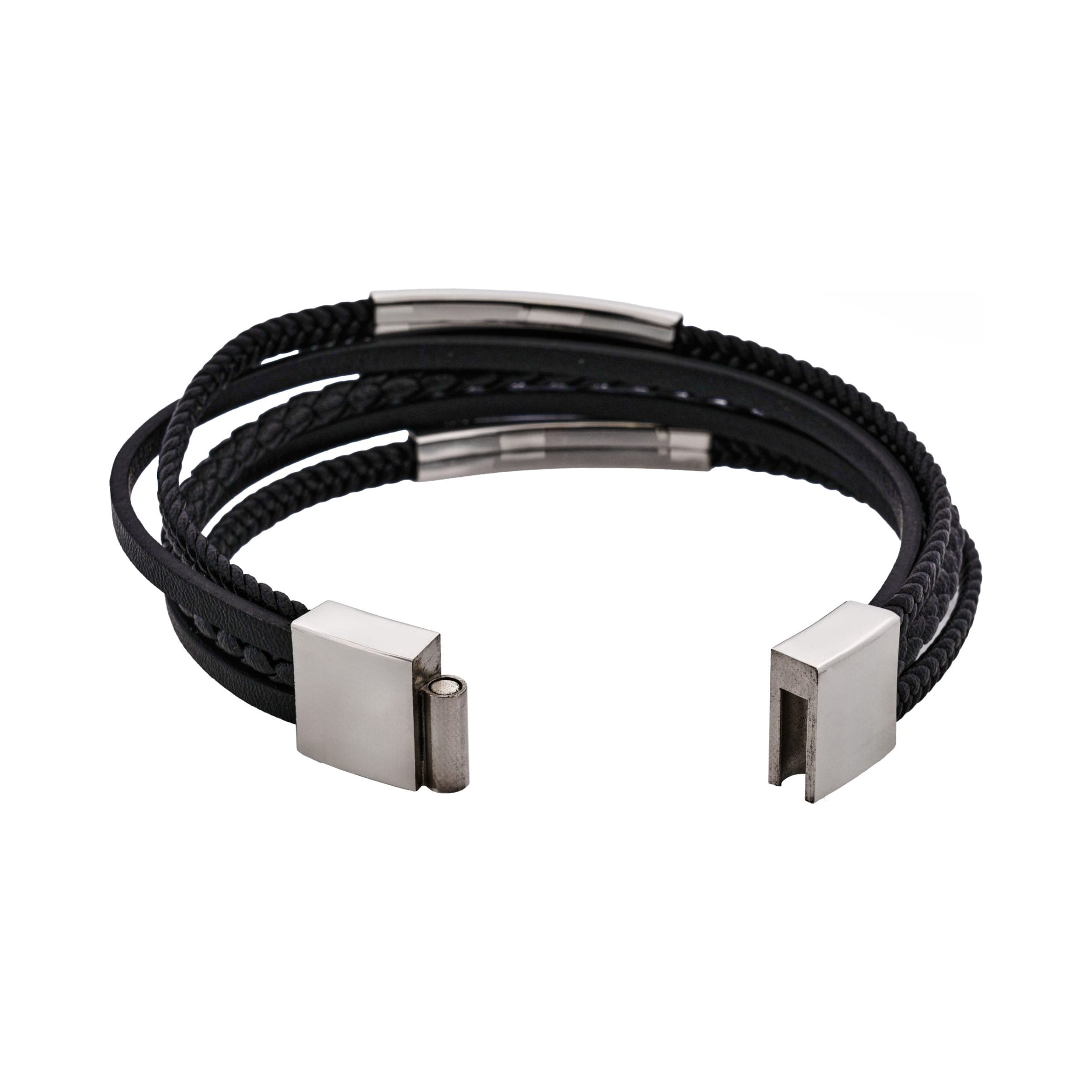 Sierra Black Multi-Strand Leather Bracelet