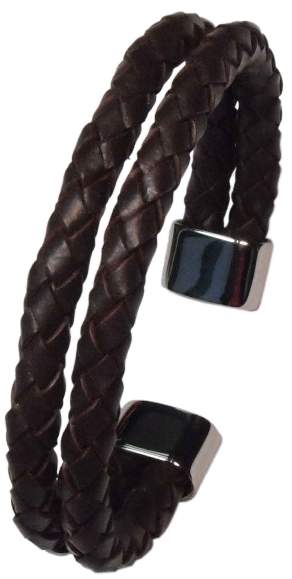Stainless Steel Brown Leather