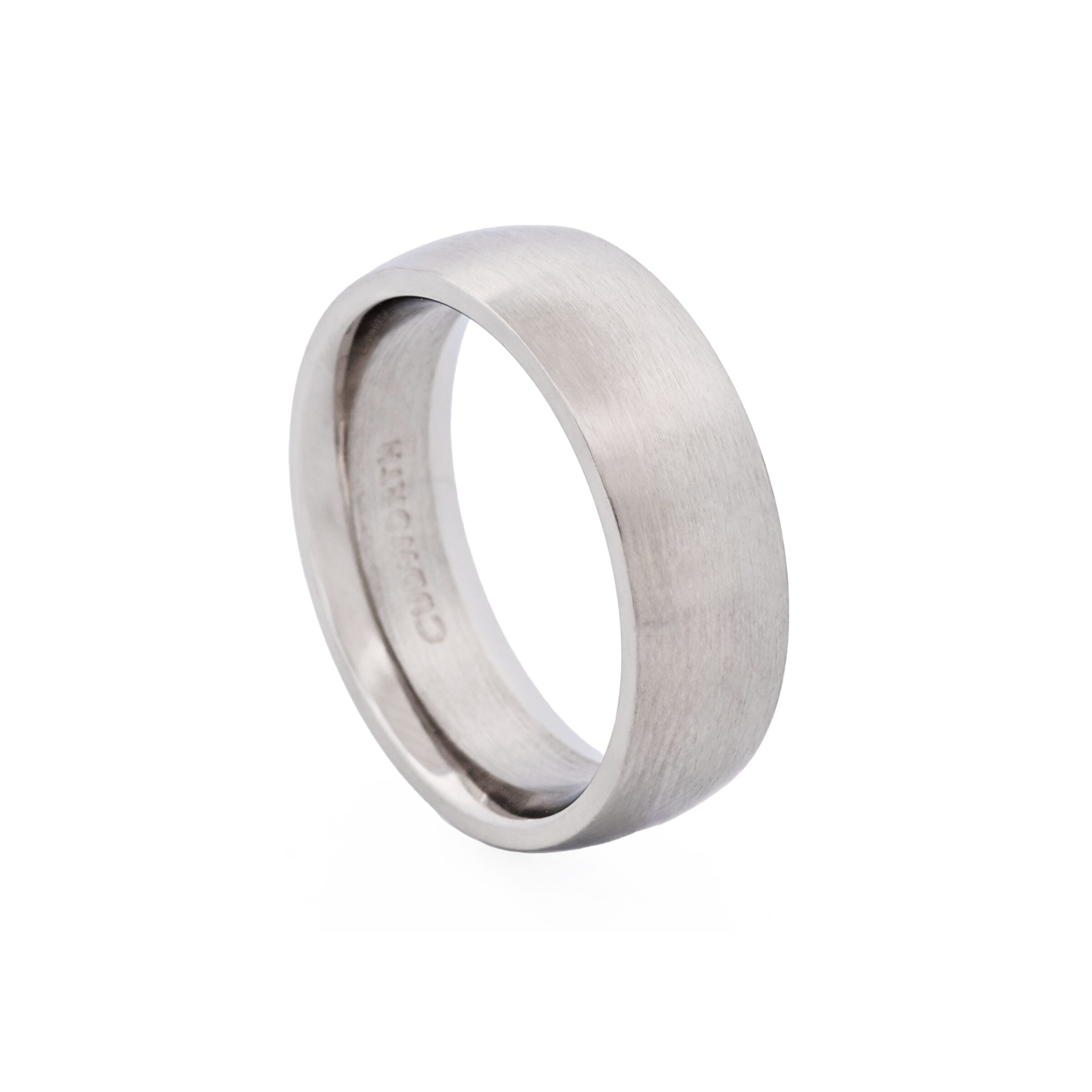 Thin Brushed Stainless Steel Band Ring