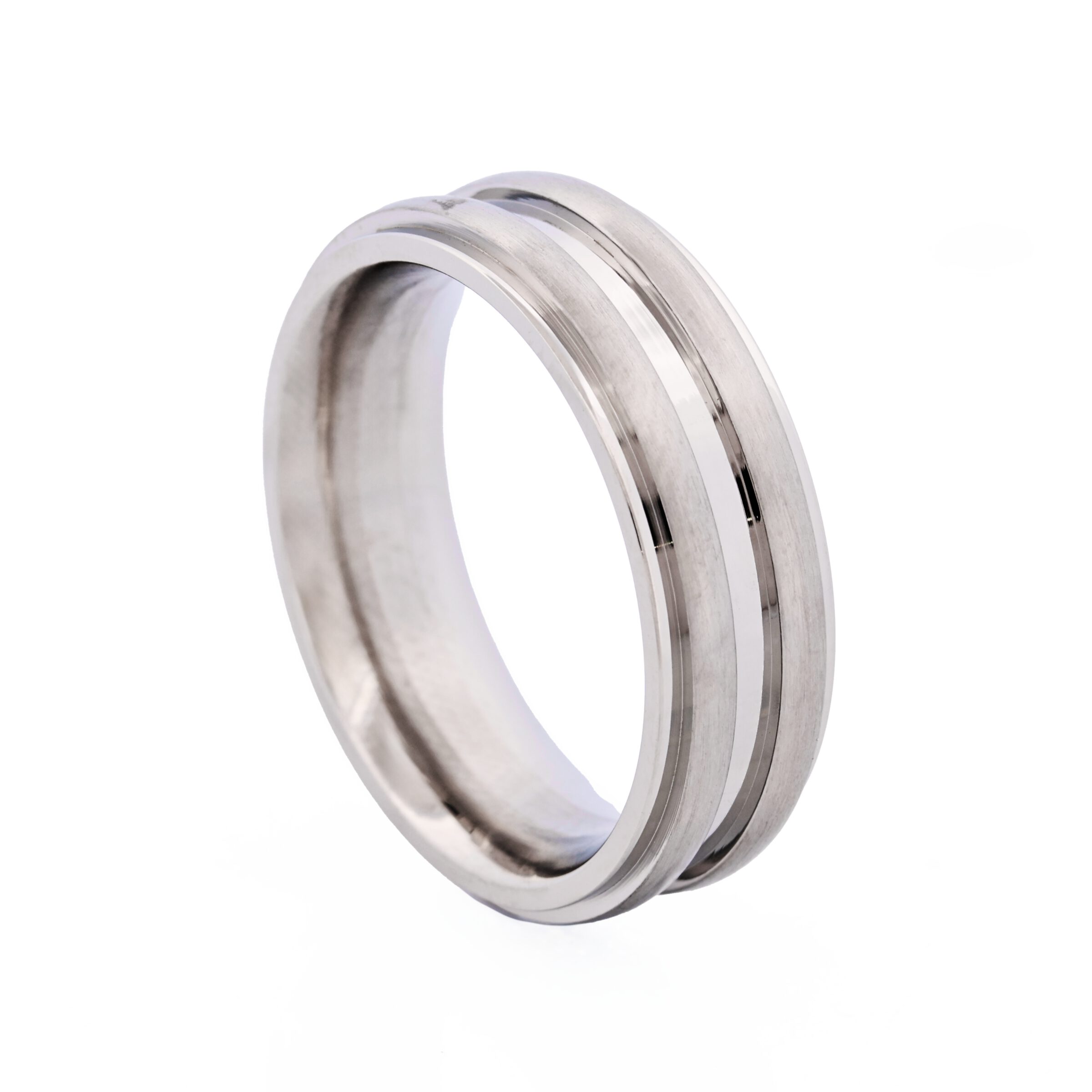 Brushed & Polished centre Stainless Steel Ring