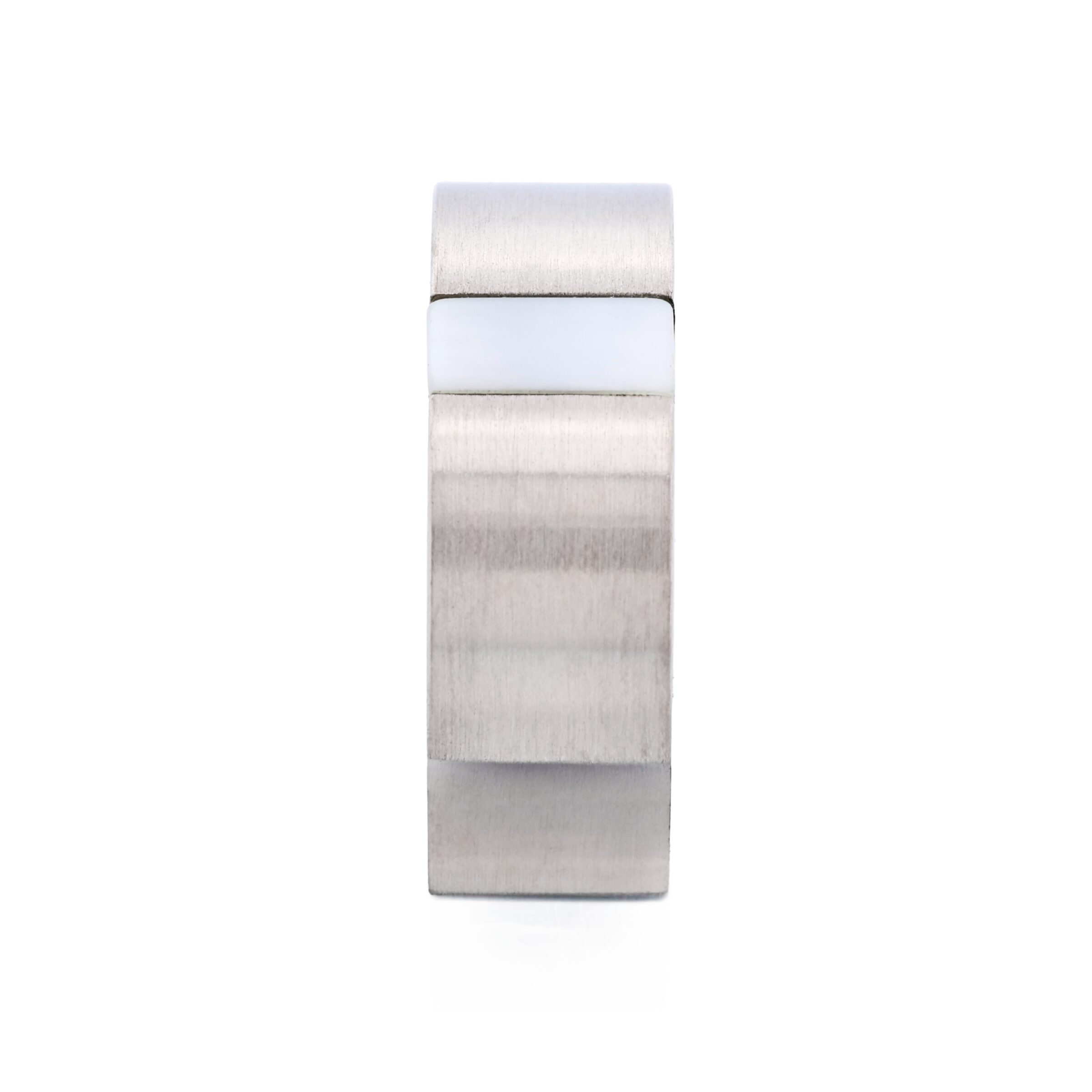 Brushed Stainless Steel with Mother of Pearl Ring