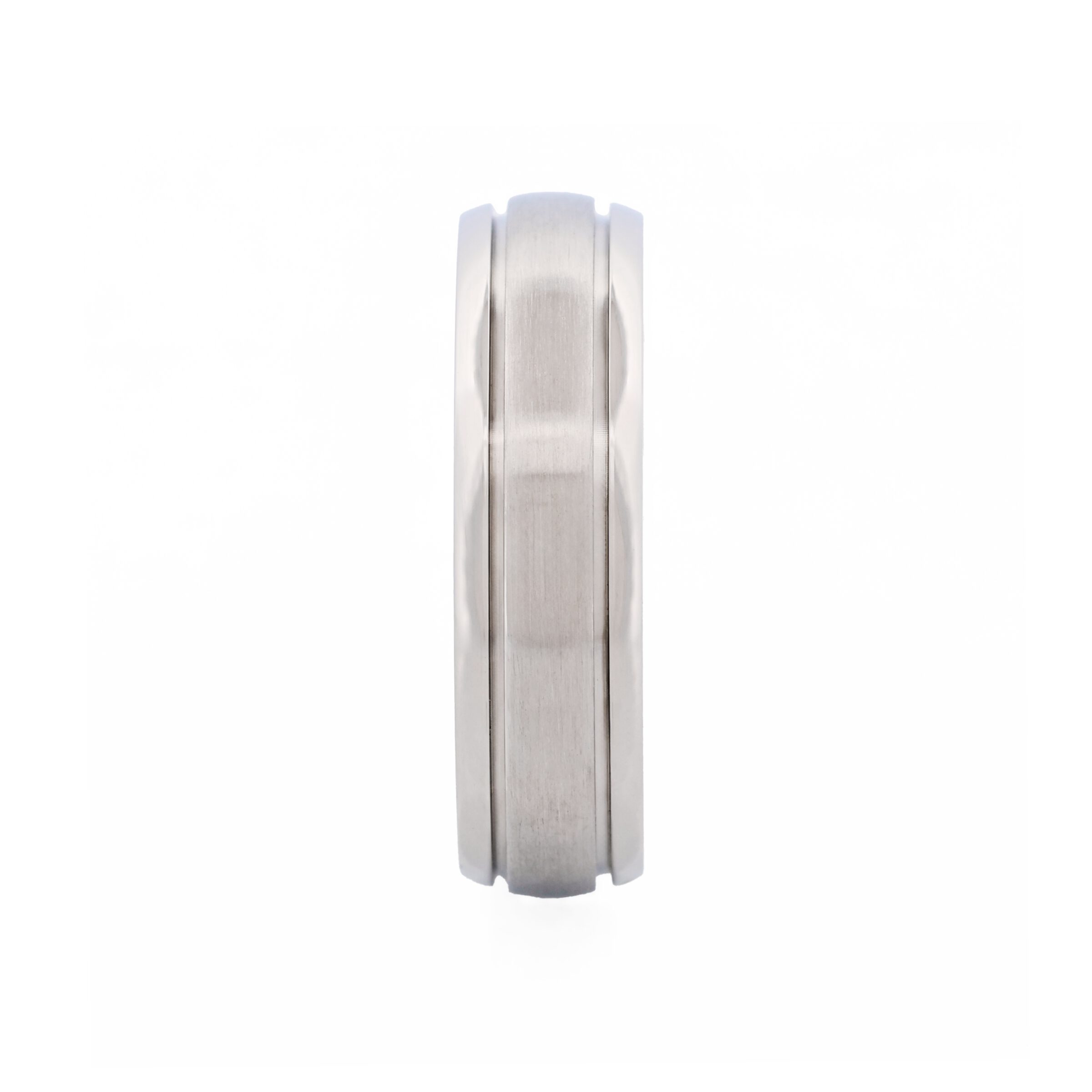 Thin Polished Stainless Steel Ring with a Brushed Centre Band