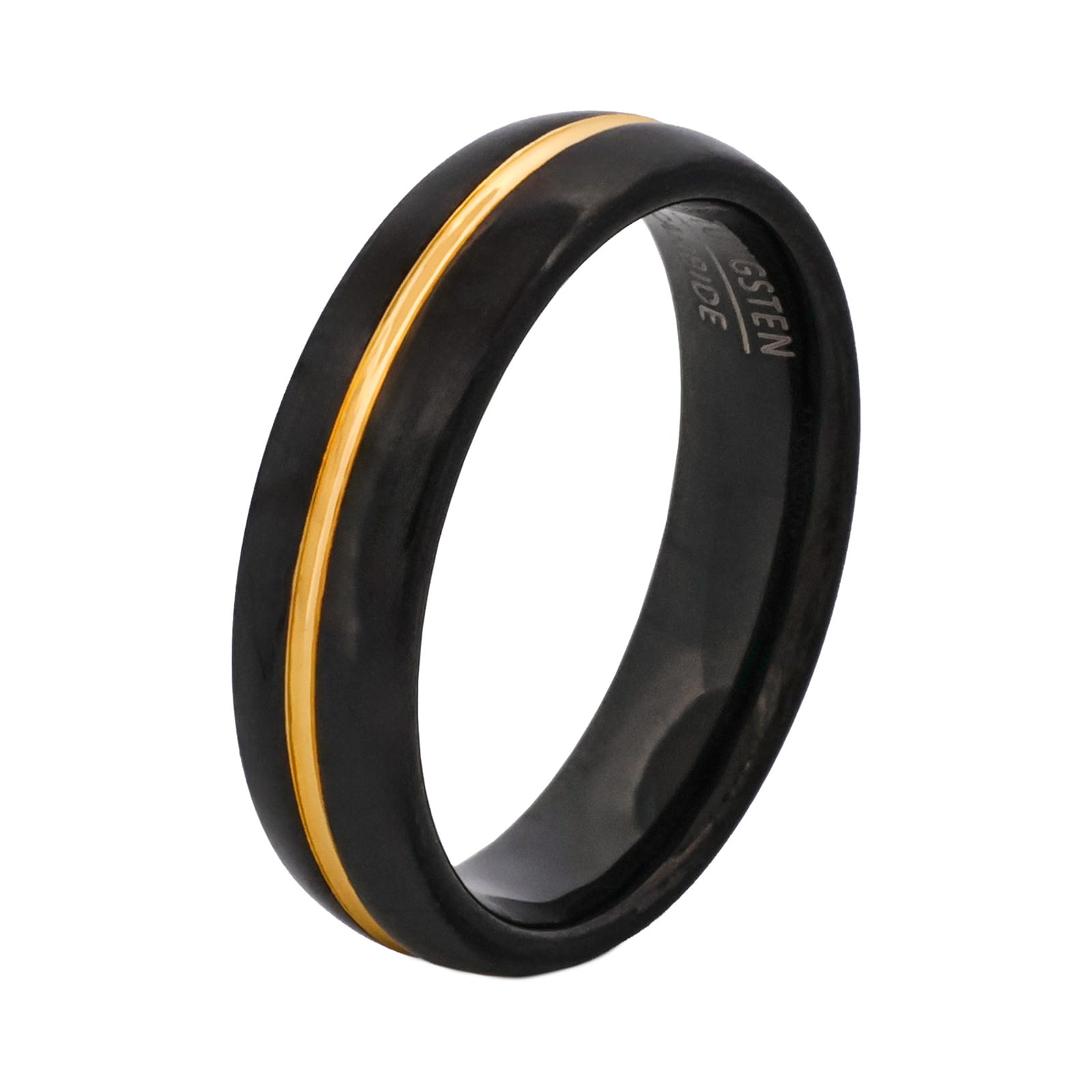 Cudworth Polished Blue Ion Plated Tungsten Ring - Midnight Crest