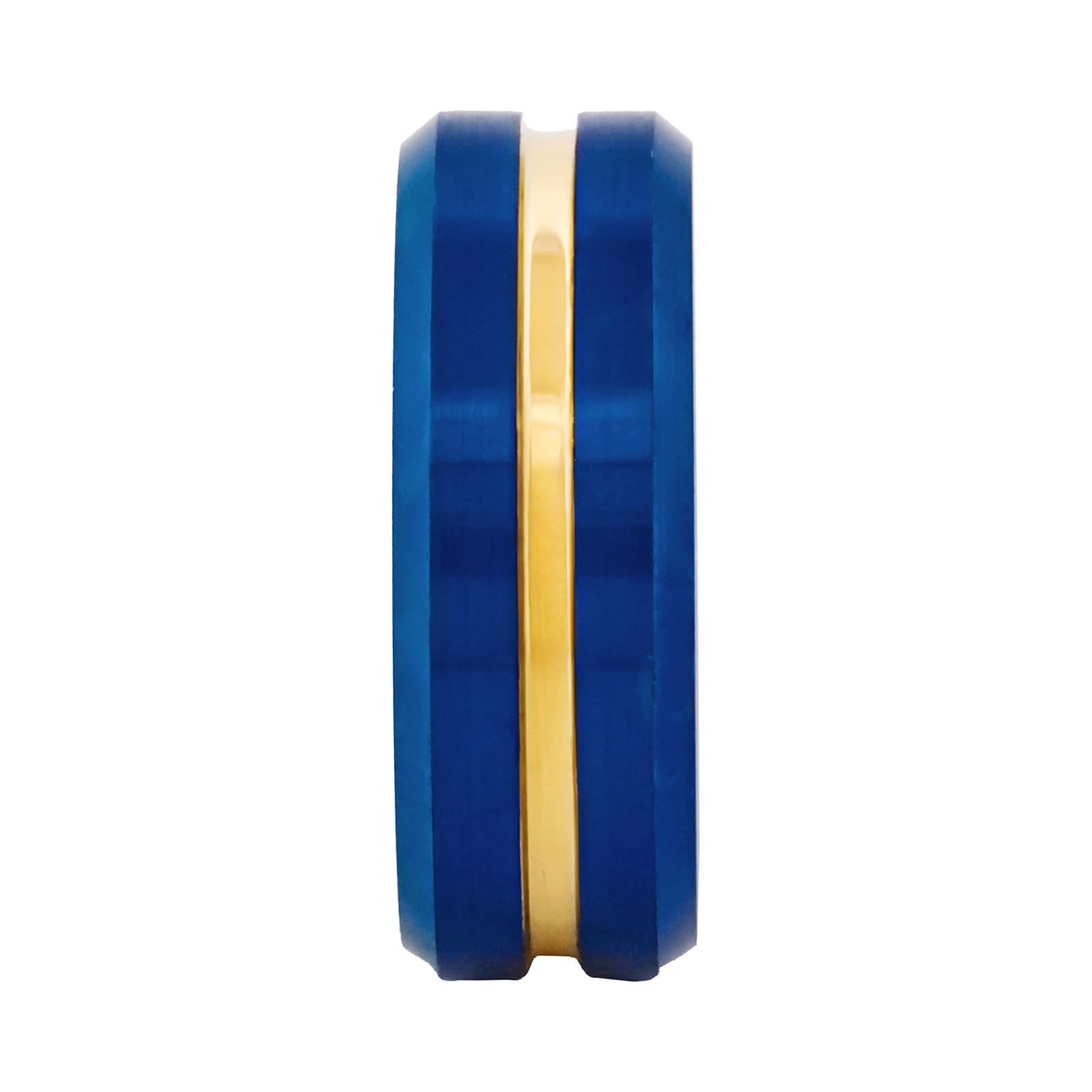 Cudworth Brushed Blue and Gold Ion Plated Tungsten Ring - Royal Crest
