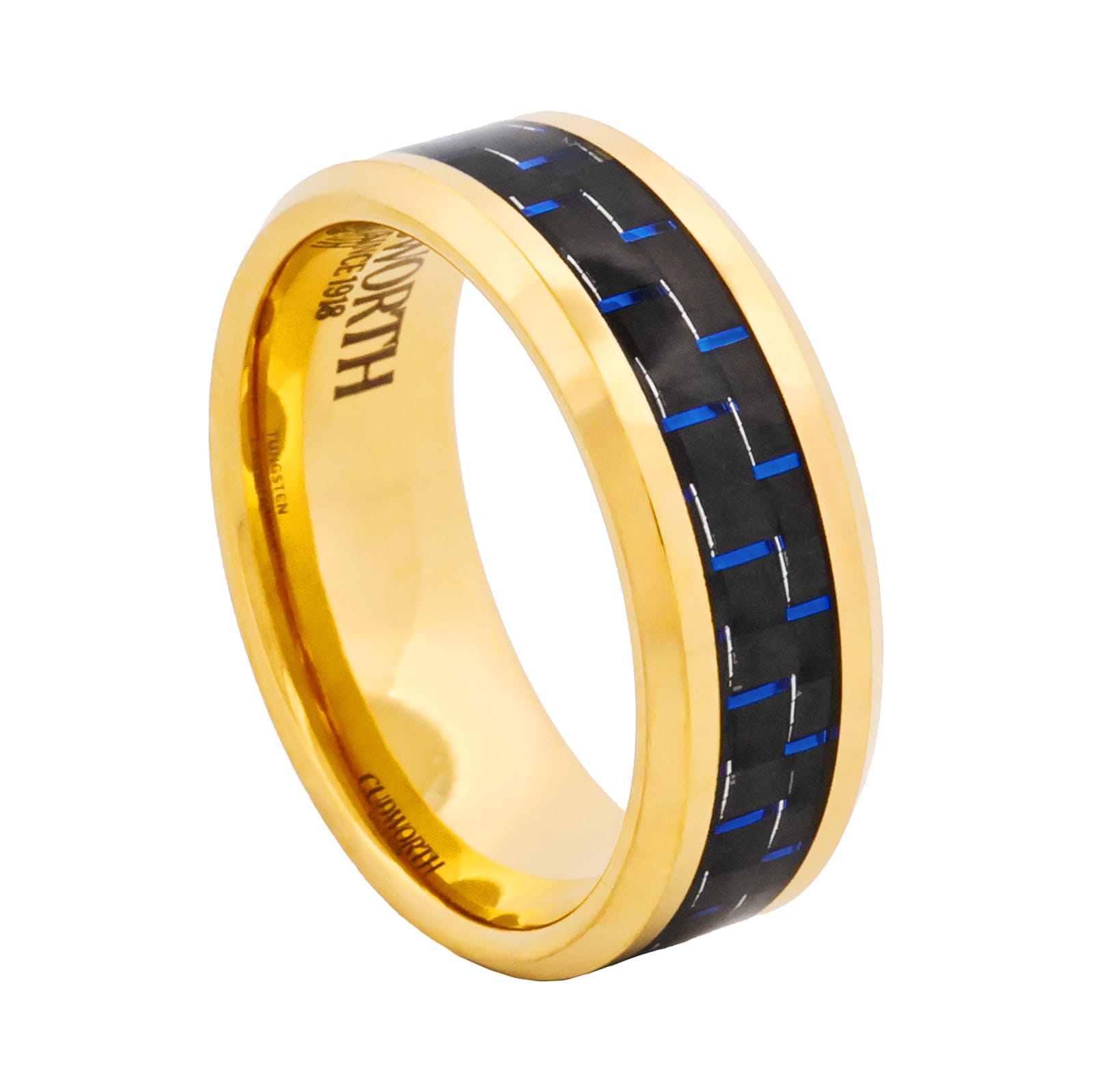 Cudworth Polished Gold Ion Plated Tungsten Ring - Gold Matrix