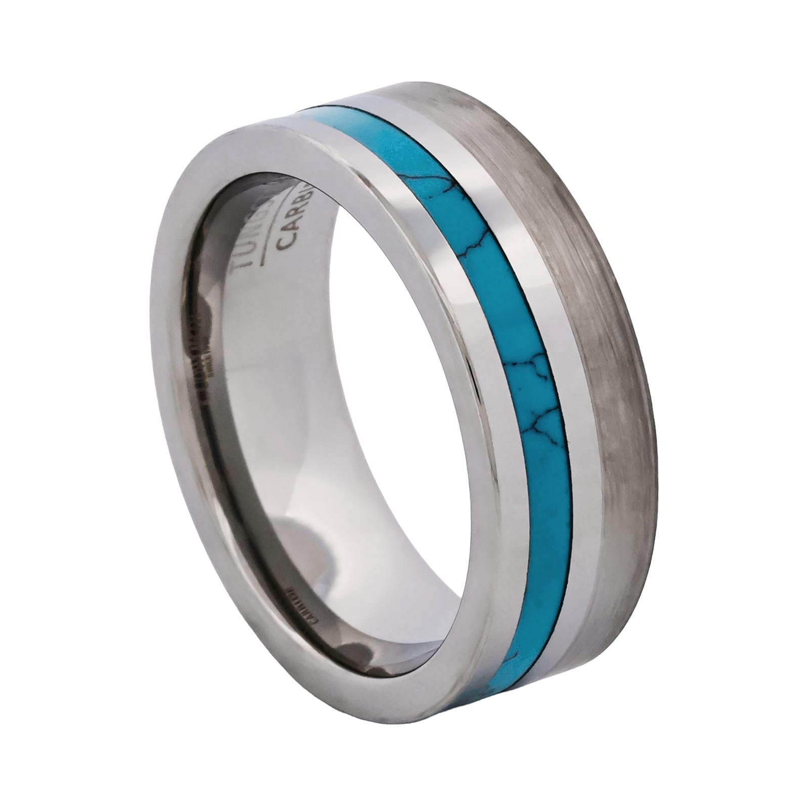Cudworth Brushed Rhodium Tungsten Ring - Arctic Line