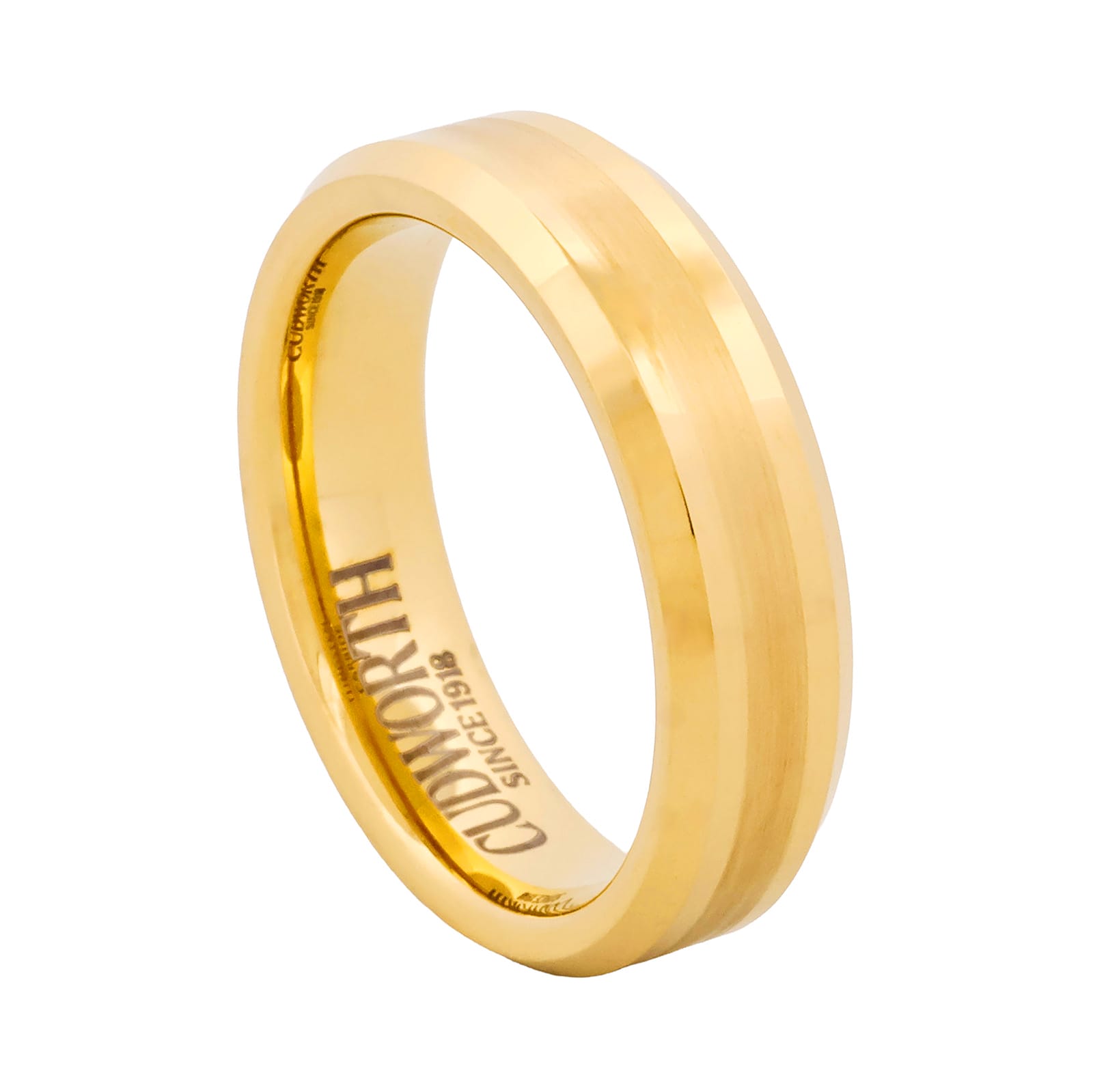 Cudworth Brushed Gold Ion Plated Tungsten Ring - Imperial Band