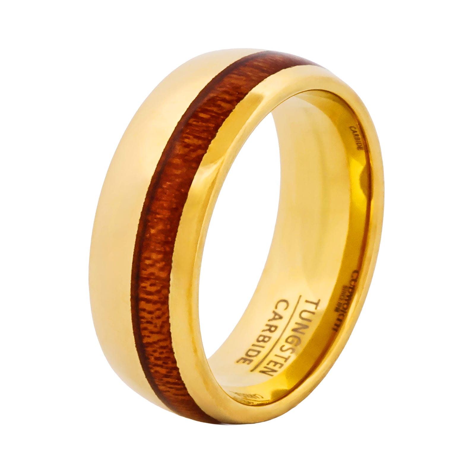 Cudworth Polished Gold Ion Plated Tungsten Ring - Timber Crest