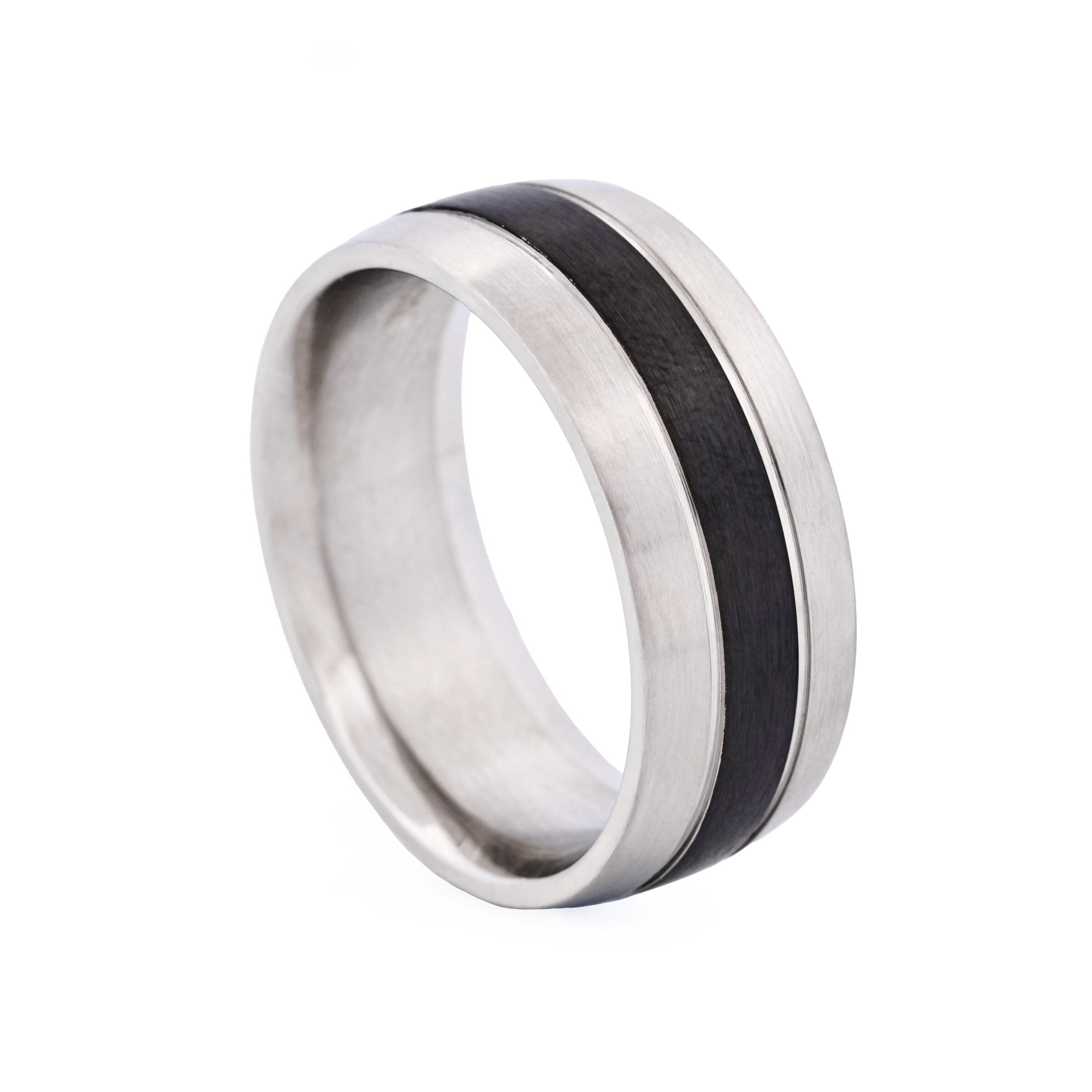 Stainless Steel / Ion Plated Gun centre Band Ring
