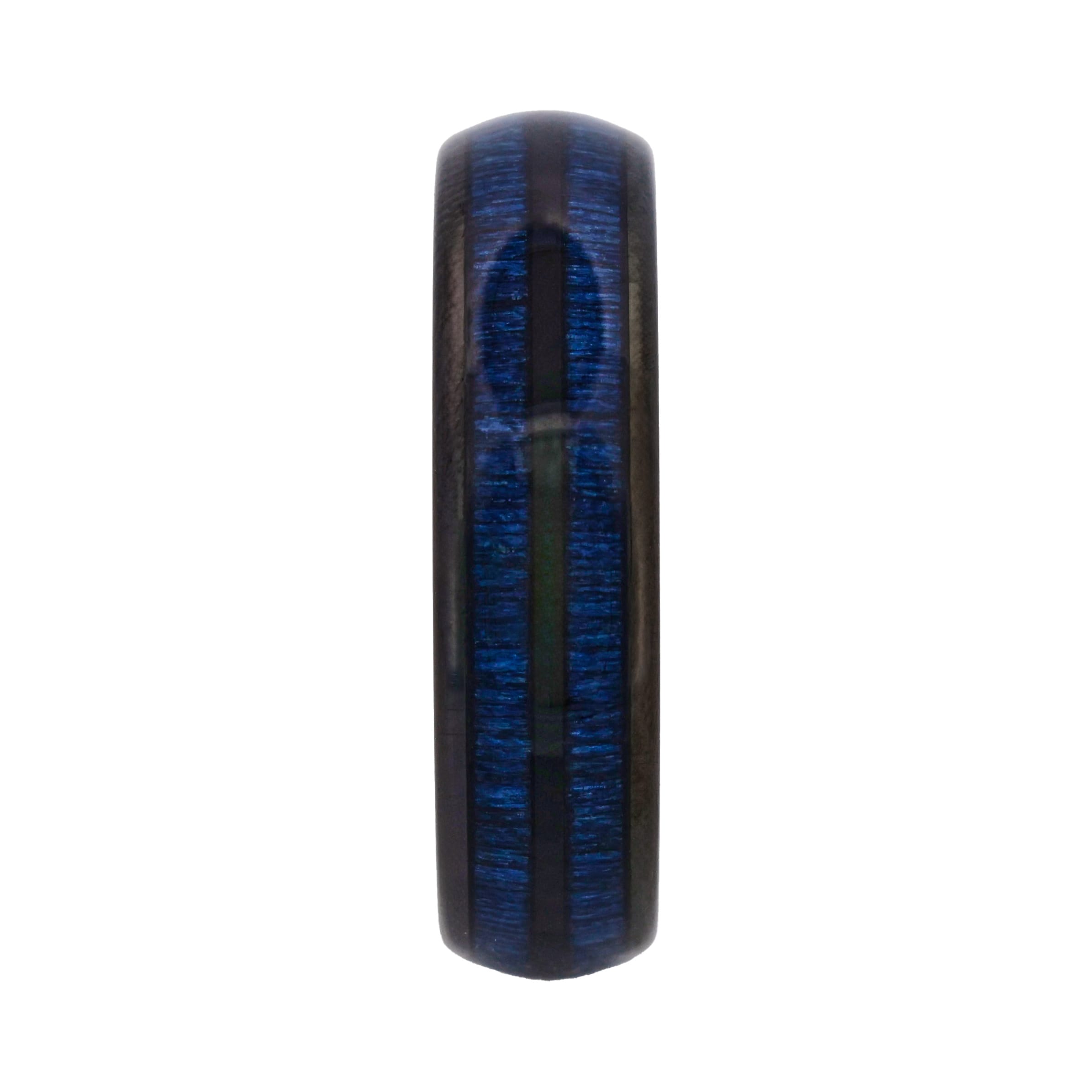 Tungsten Ring, Blue Volt Duo - Black tungsten ring with dual electric blue stripes