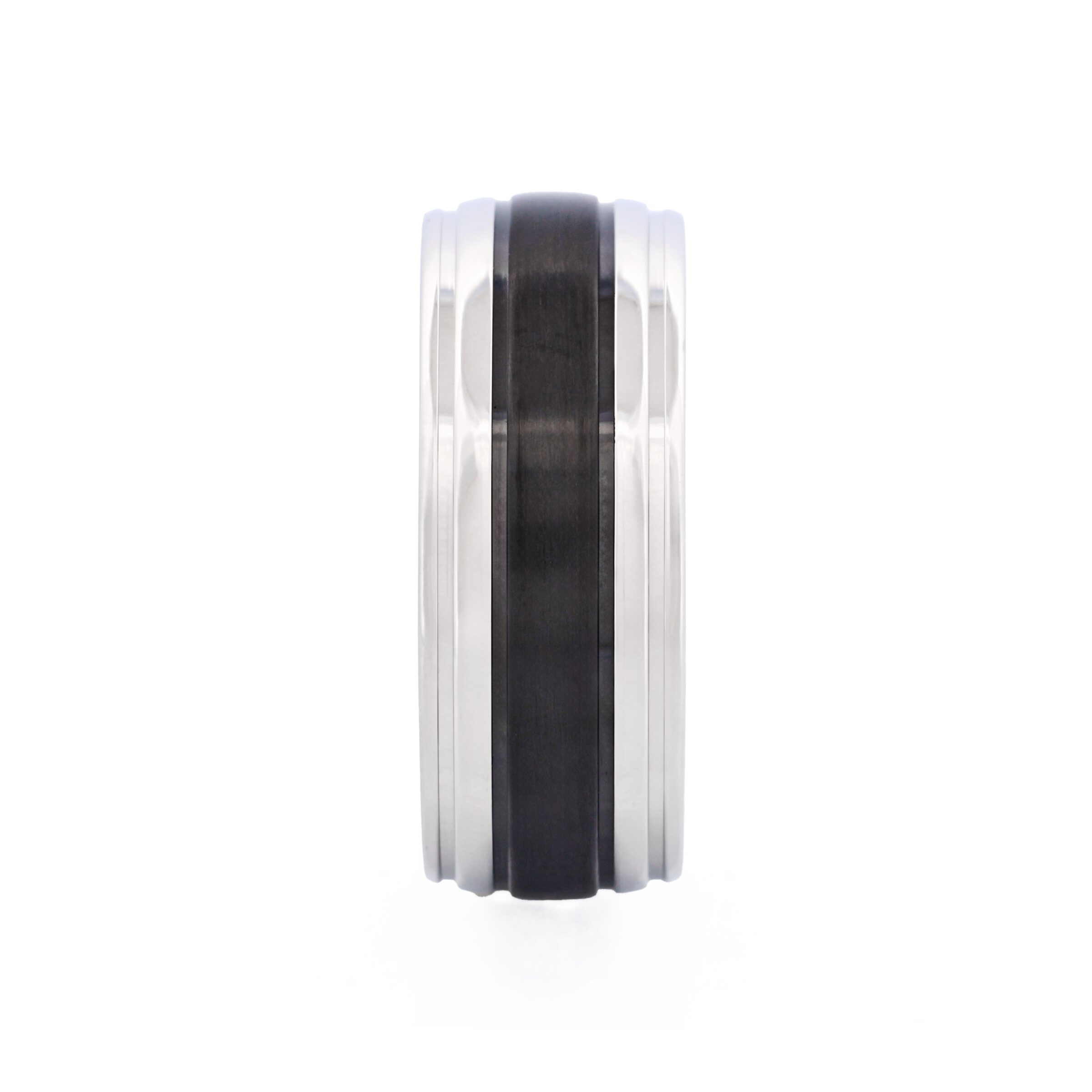 Stainless Steel Ion Plated Black Centre-Band Ring