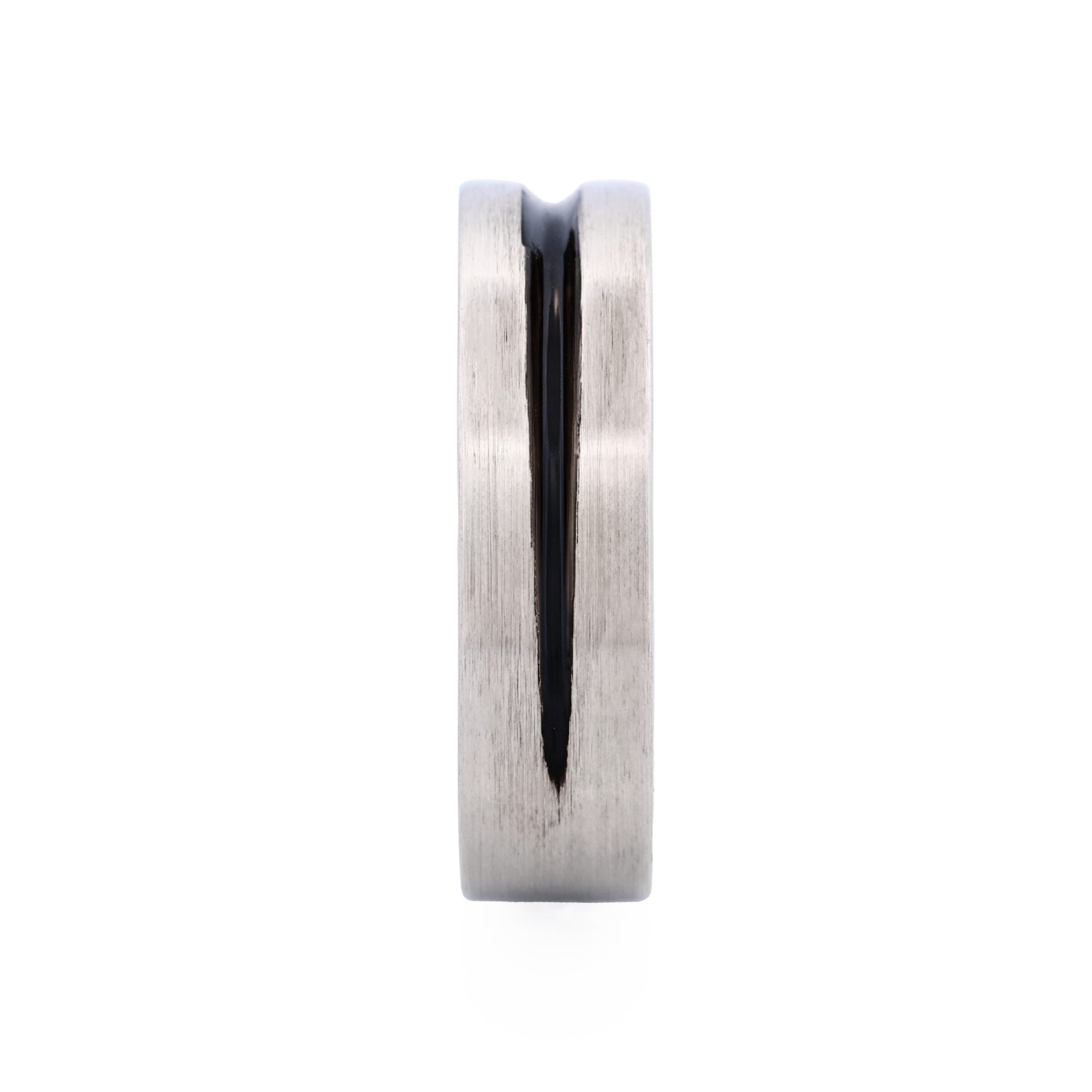 Brushed Stainless Steel with Black Resin Centre