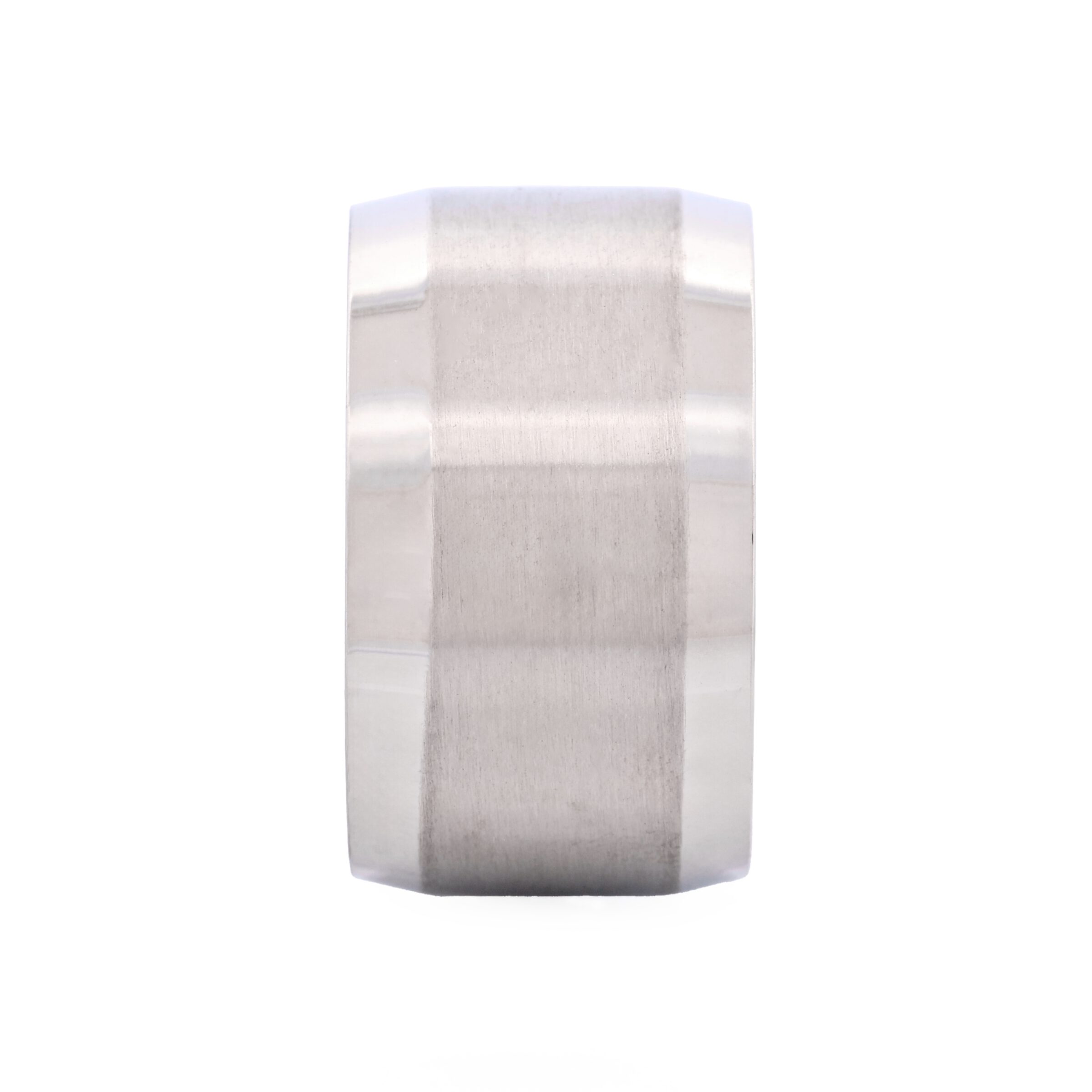 Brushed centre & Polished sides wide Stainless Steel Ring