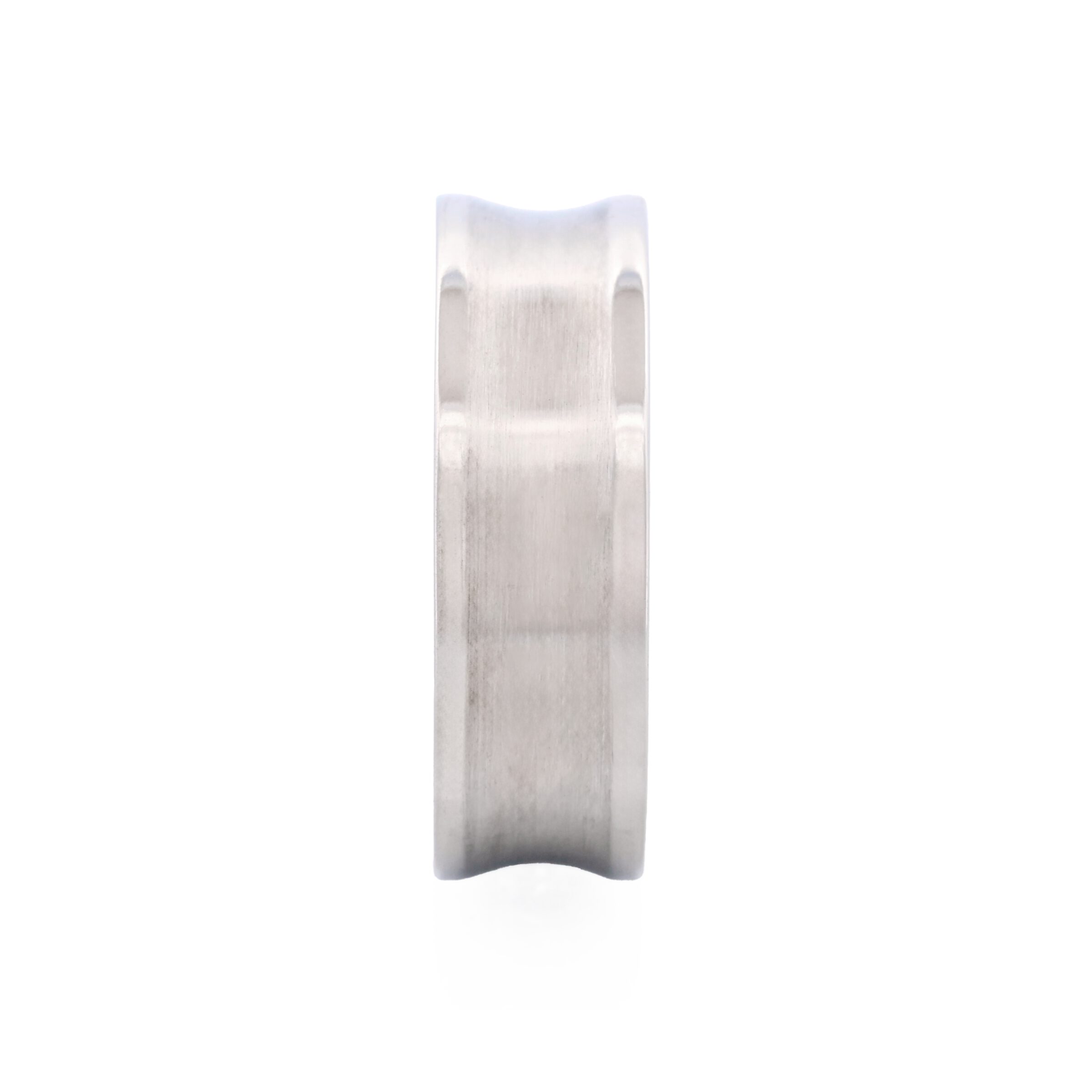Brushed Stainless Steel Concave Band Ring