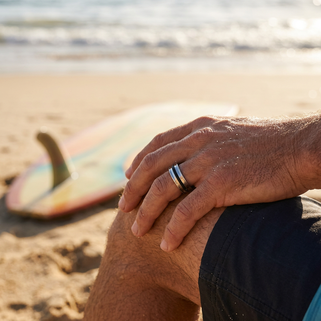 Brushed Stainless Steel Rubber Ring