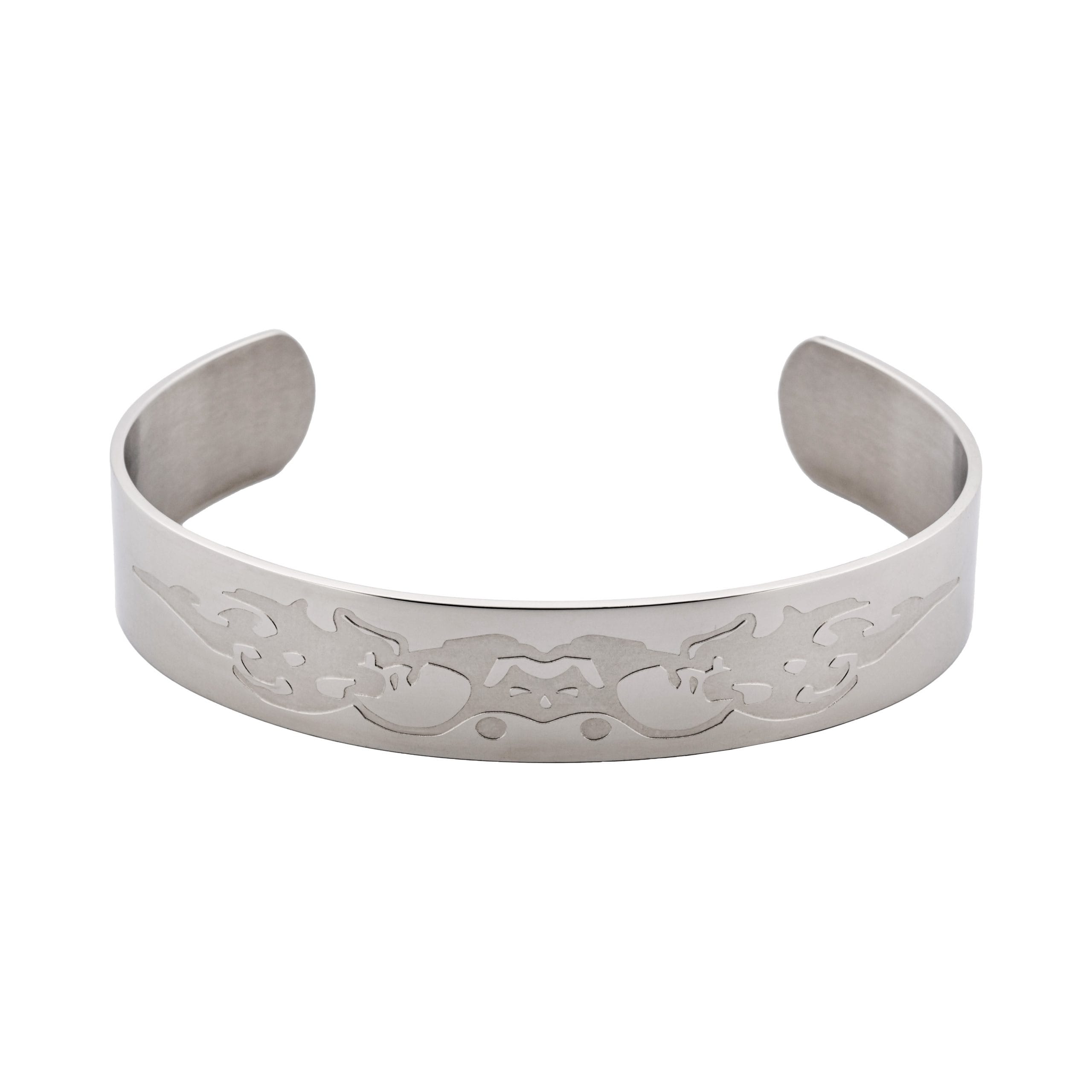 Stainless Steel Etched Patterned Bangle