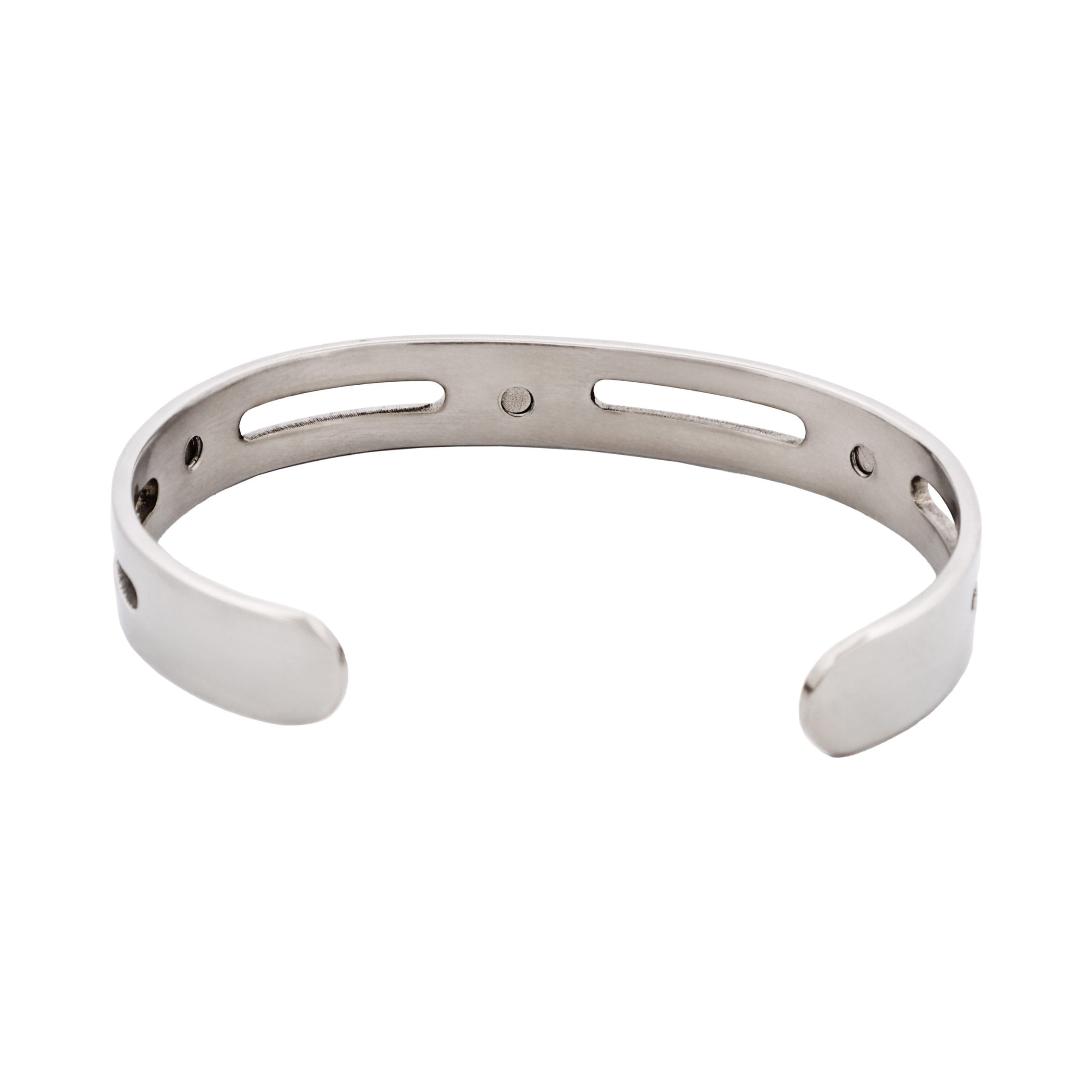 Polished Stainless Steel Bangle & Cuff with Cutout Design with Screws