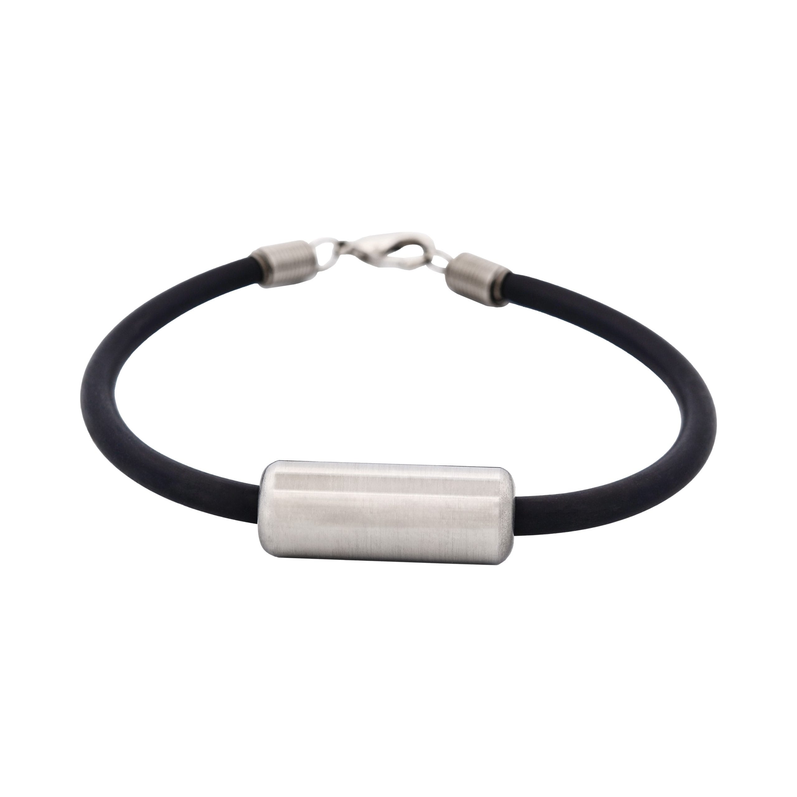 Stainless Steel & Rubber Bracelet