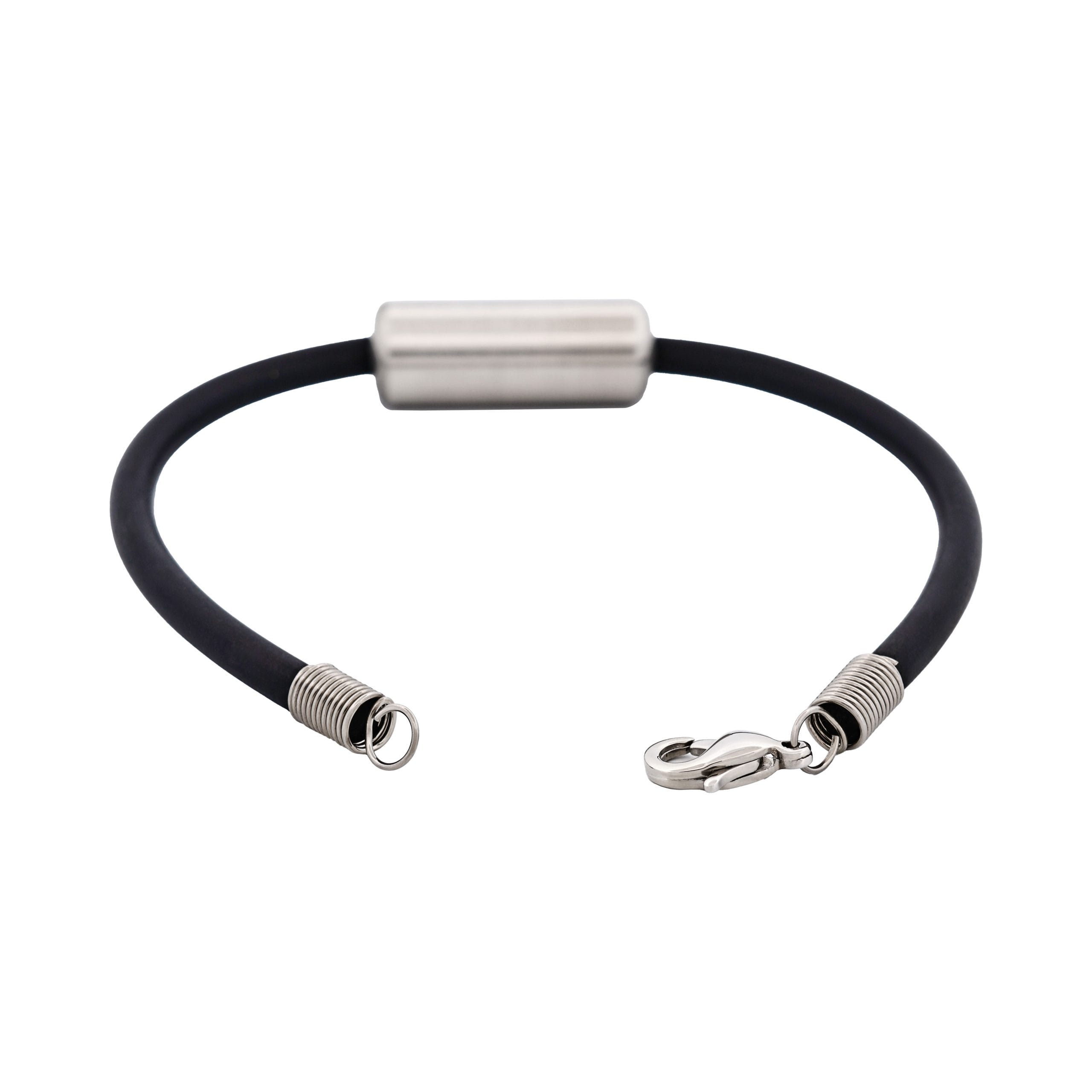 Stainless Steel & Rubber Bracelet