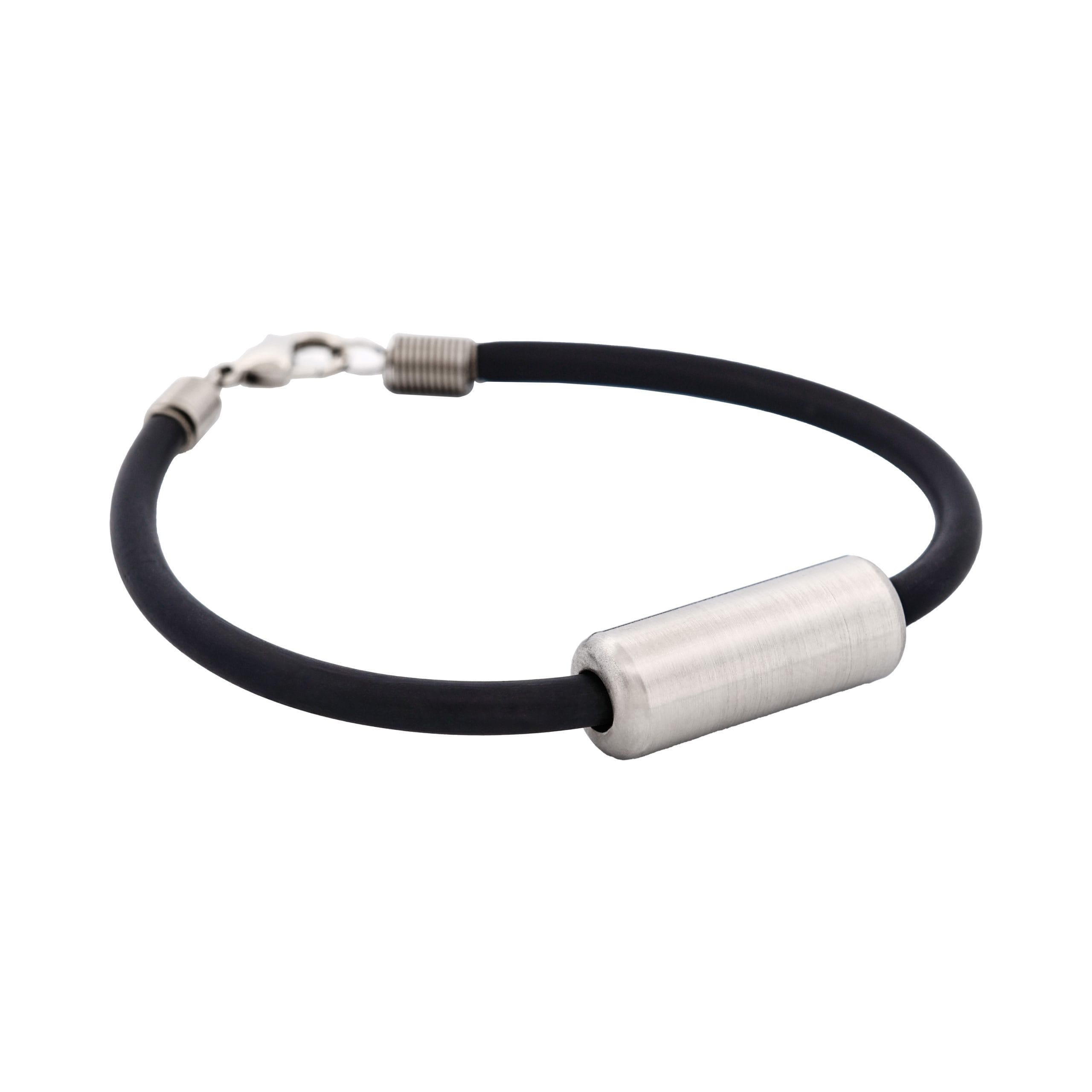 Stainless Steel & Rubber Bracelet