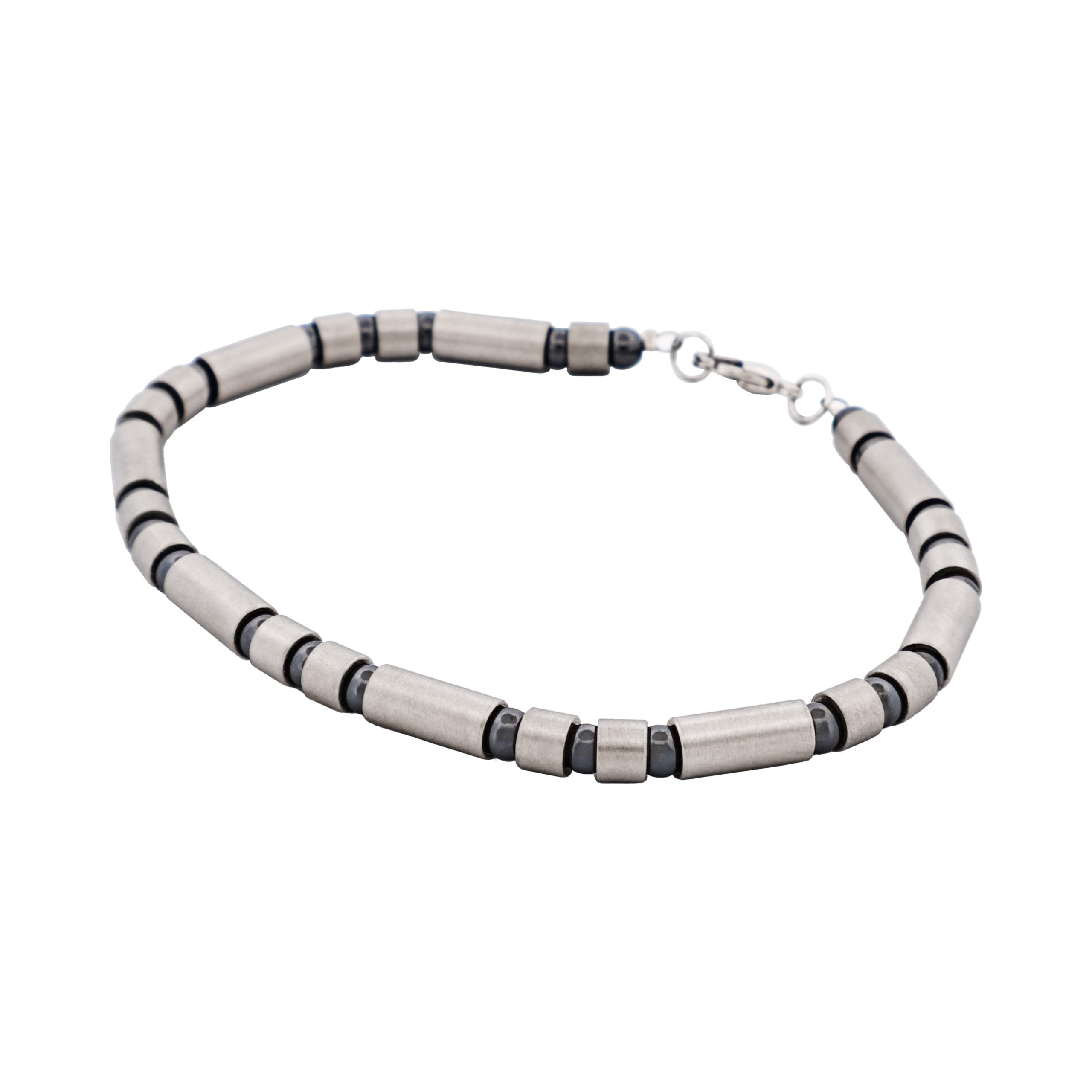Stainless Steel Tube Bead & Ball Bracelet