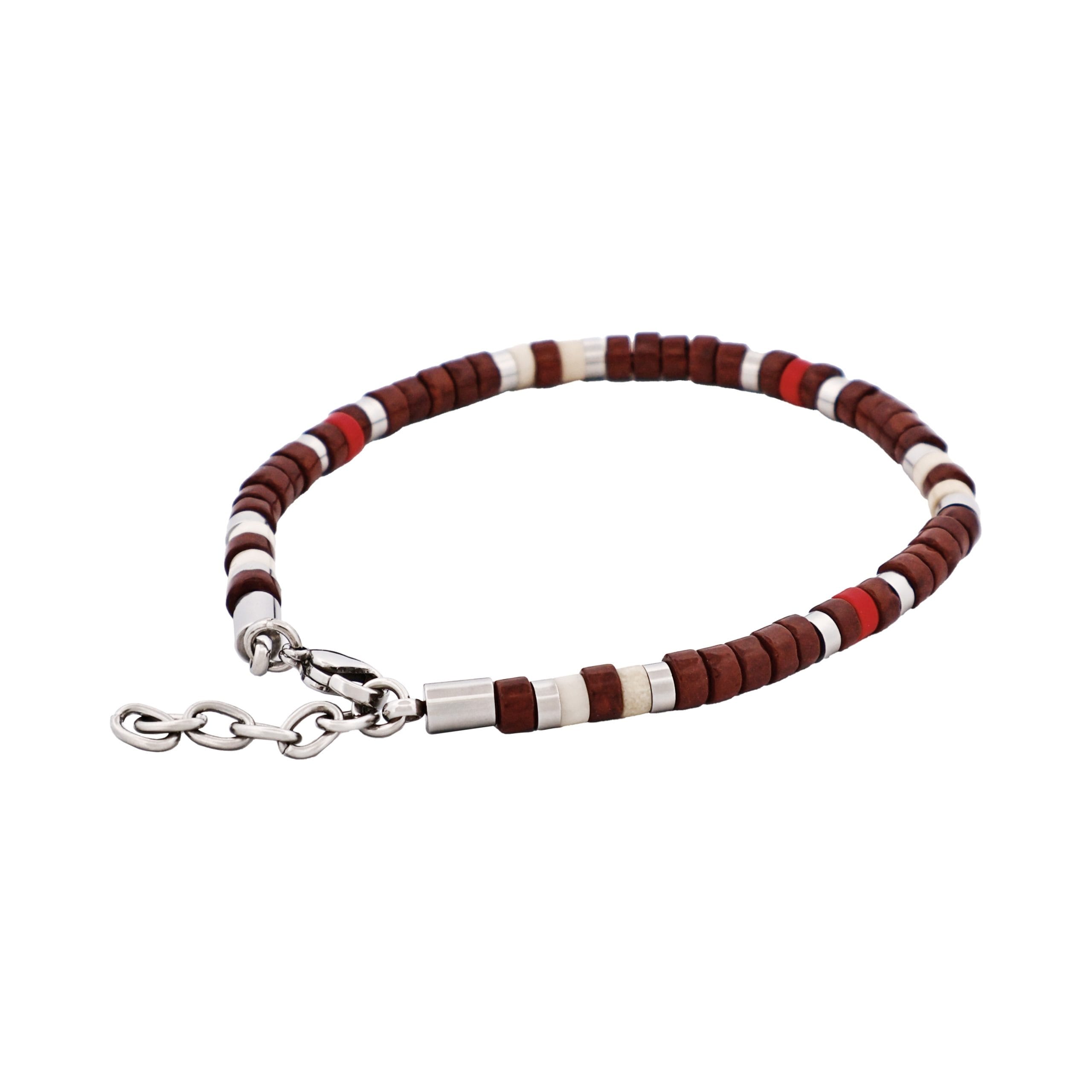 Savage - Multi Coloured Semi-Precious Stone & Stainless Steel Disc Bracelet