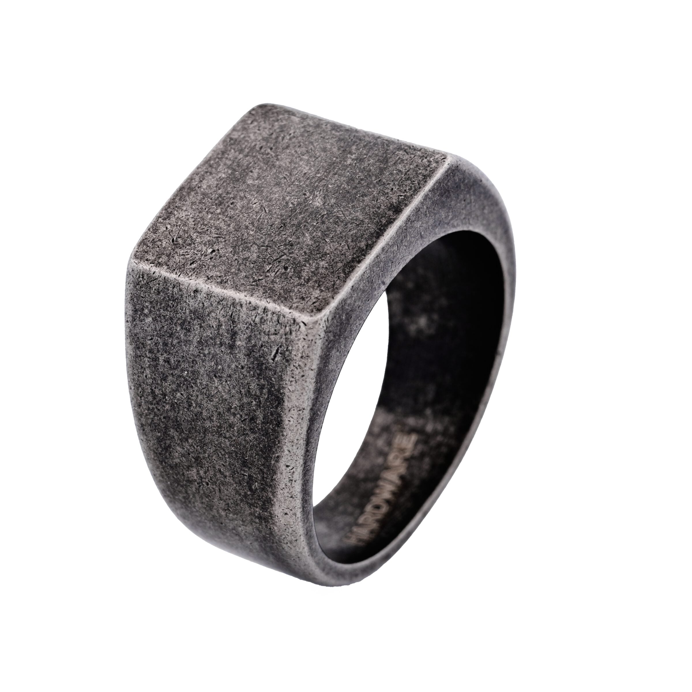 Antique Ion Plated Gun Metal Stainless Steel Signet Ring