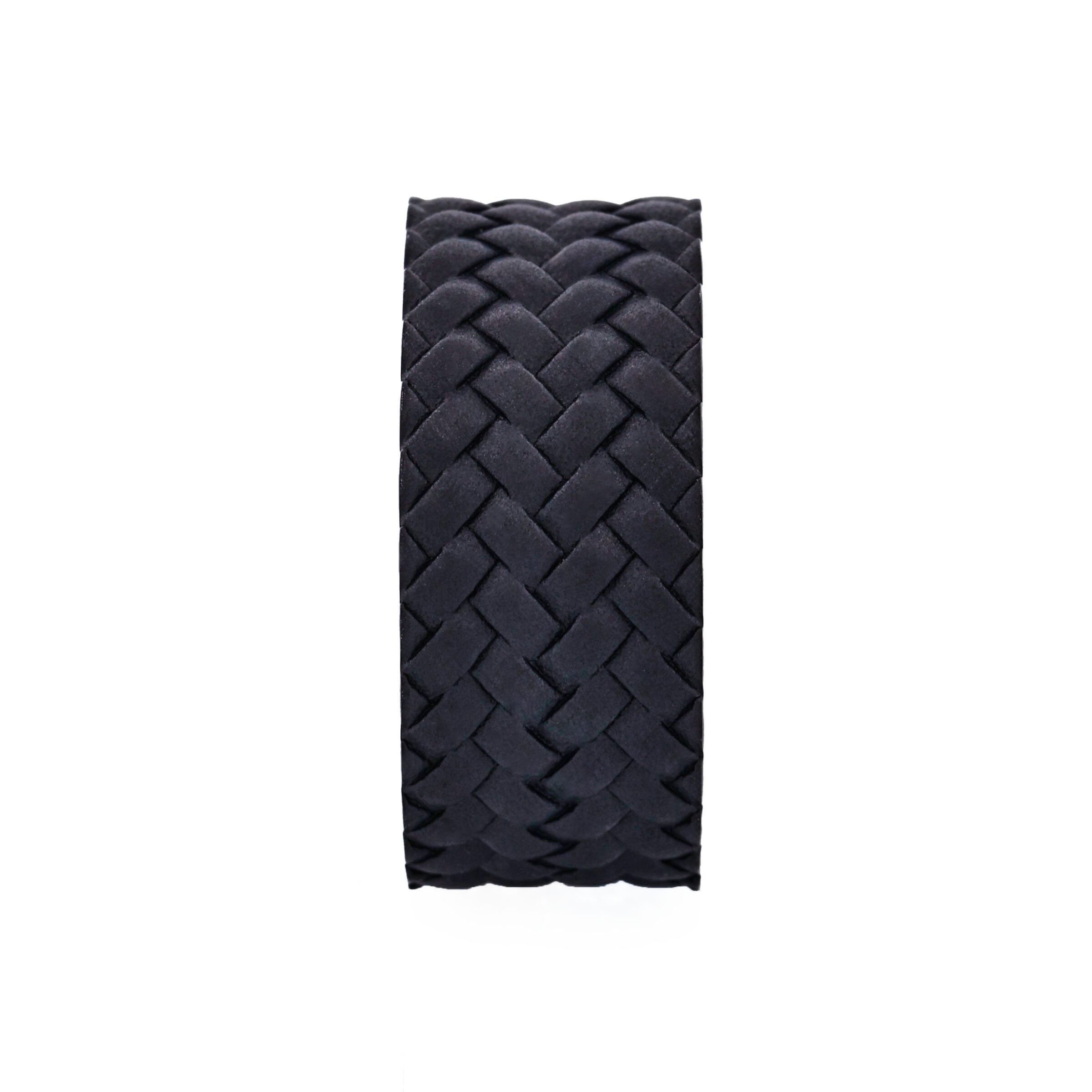 Ion Plated Black Stainless Steel Tyre Pattern Ring