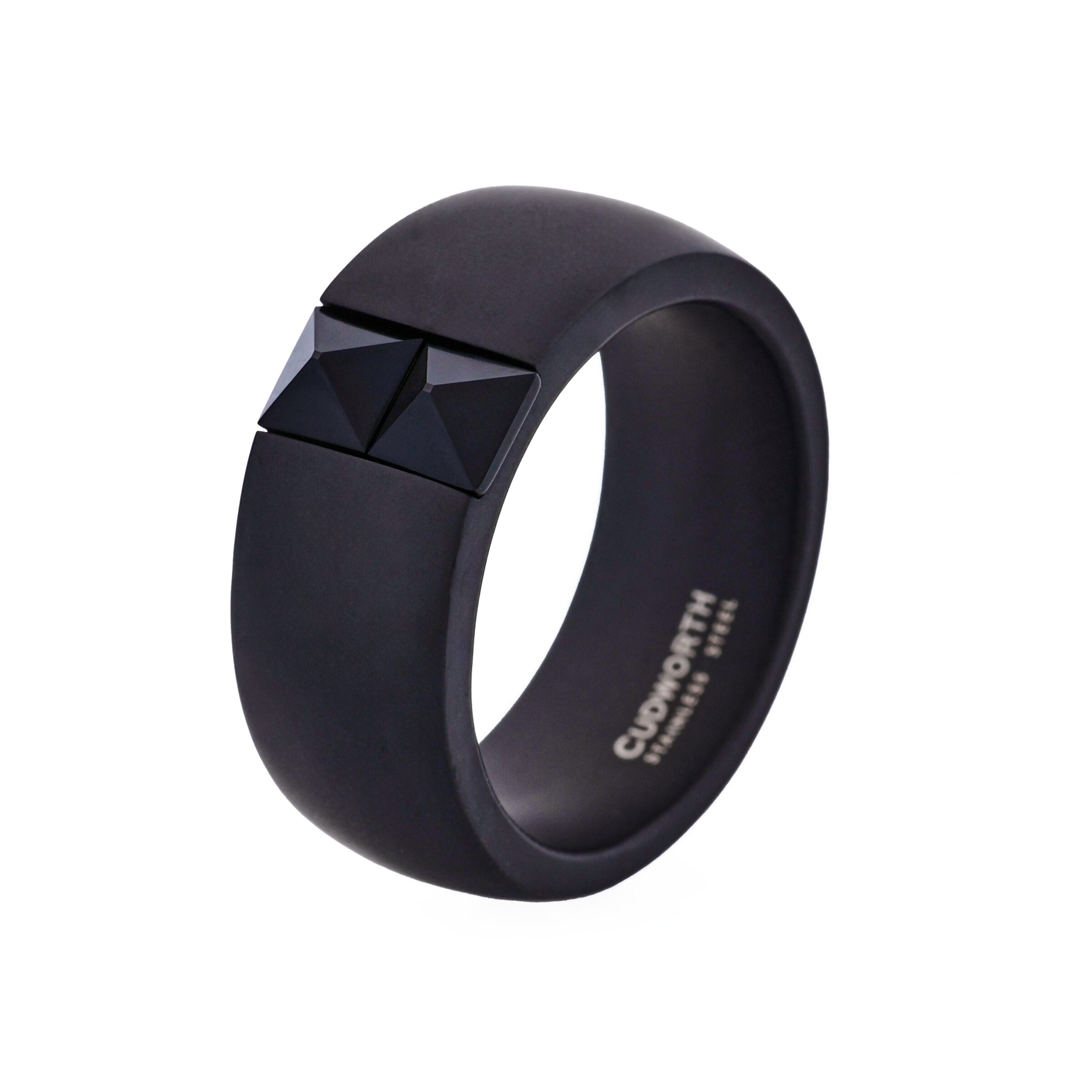 Black Cubic Zirconia on Brushed Black Ion Plated Stainless Steel Ring