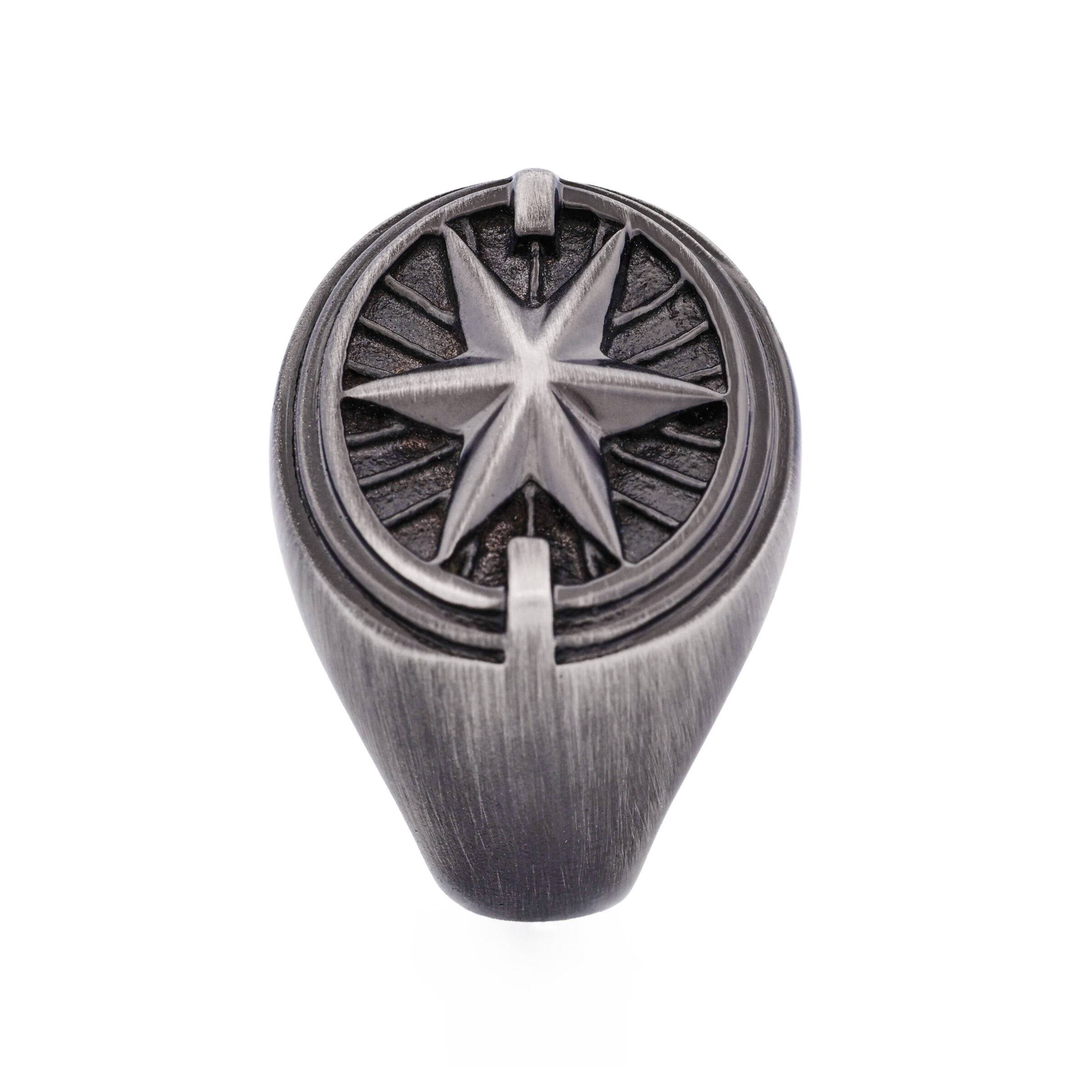 Ion Plated Antique Gunmetal Stainless Steel Ring