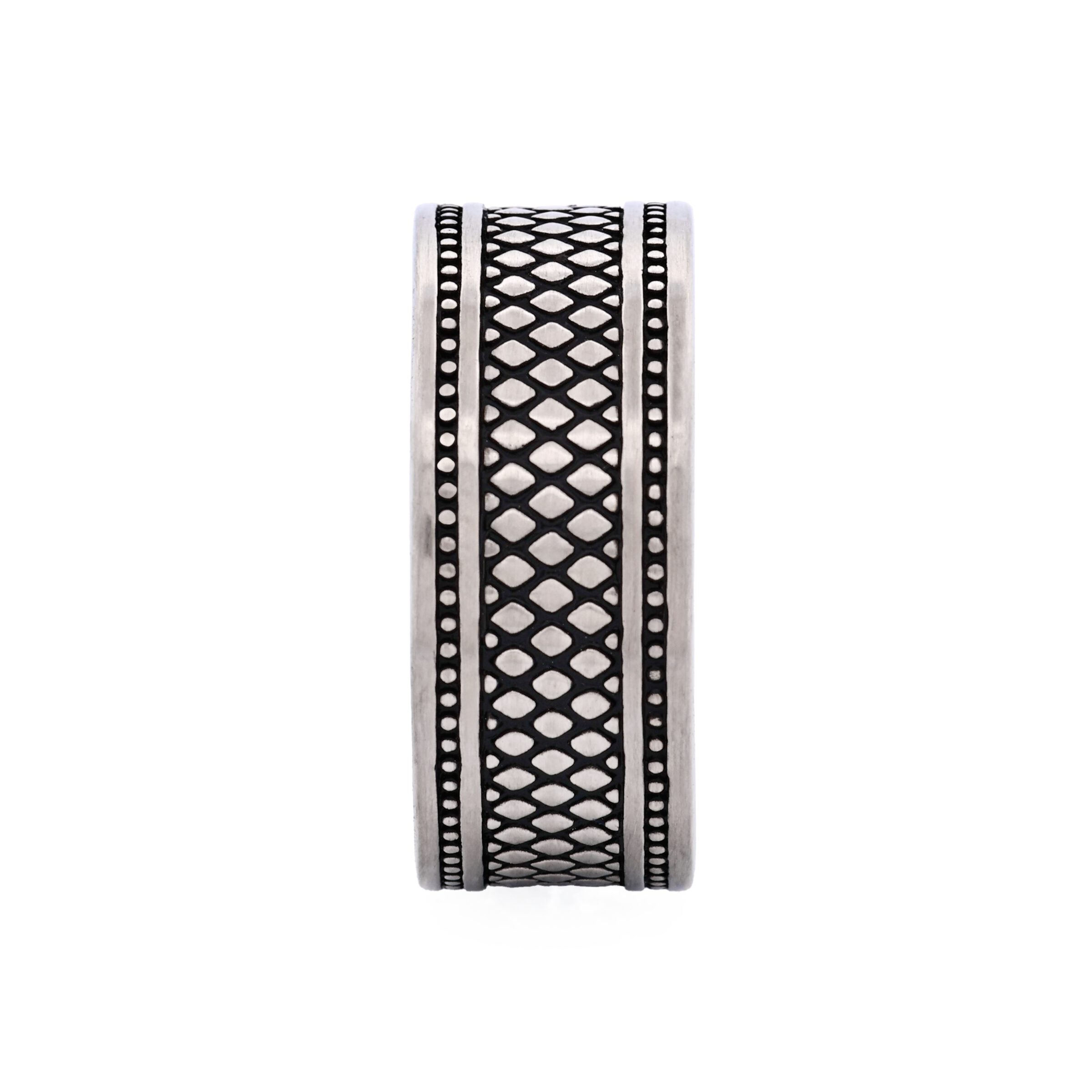 Ion Plated Antique Gunmetal Stainless Steel Ring