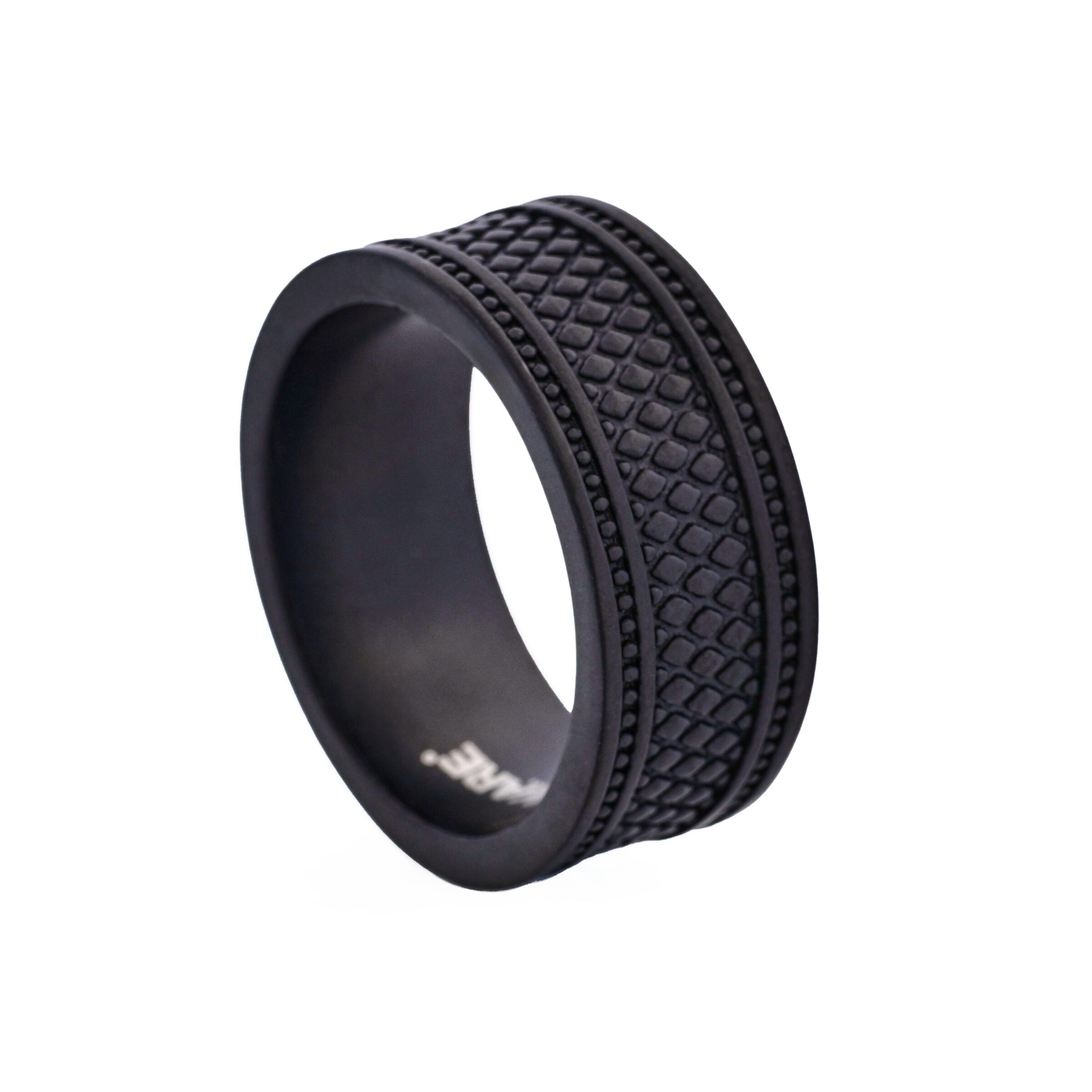 Ion Plated Black Stainless Steel pattern Ring