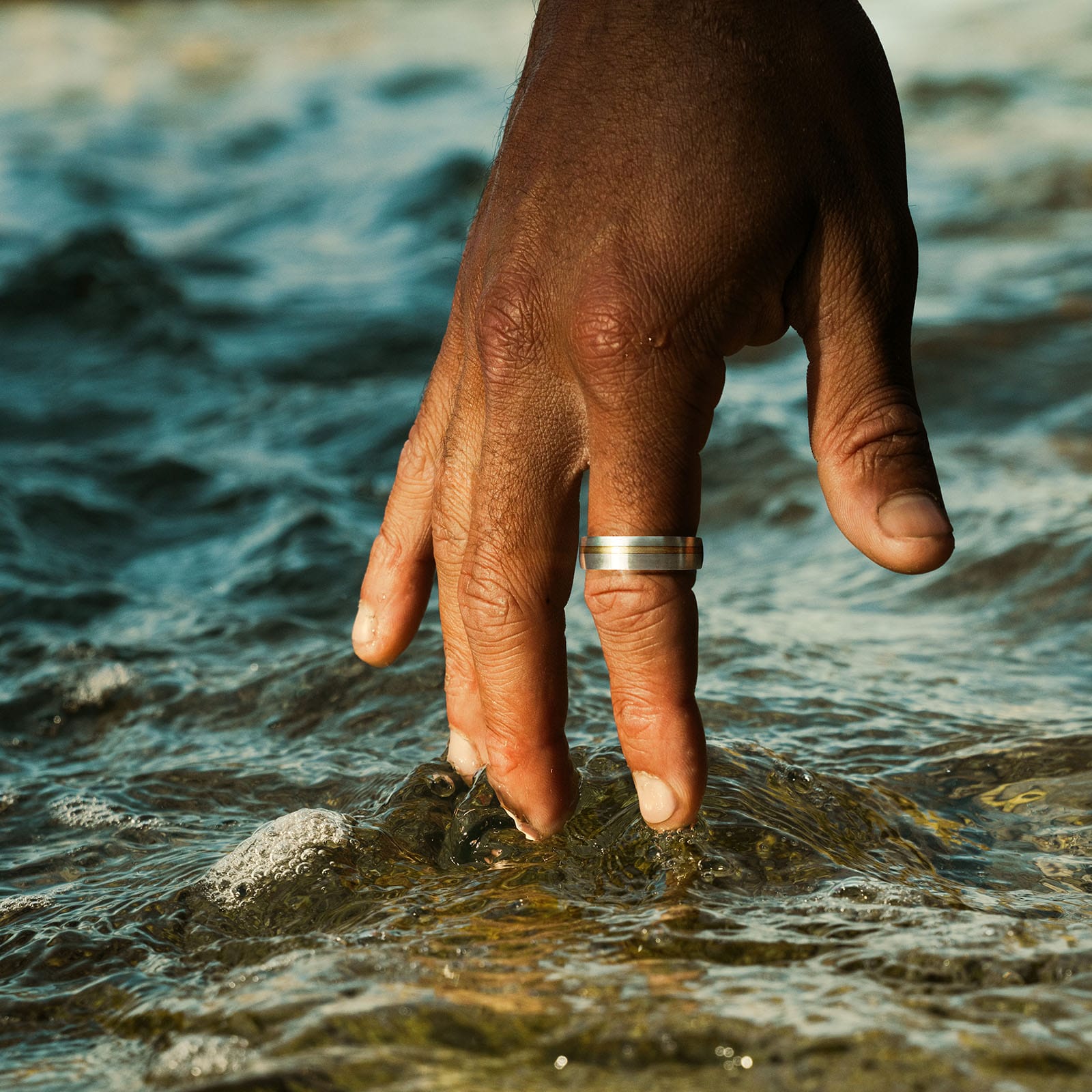 Cudworth Two-tone single strip Stainless Steel Ring
