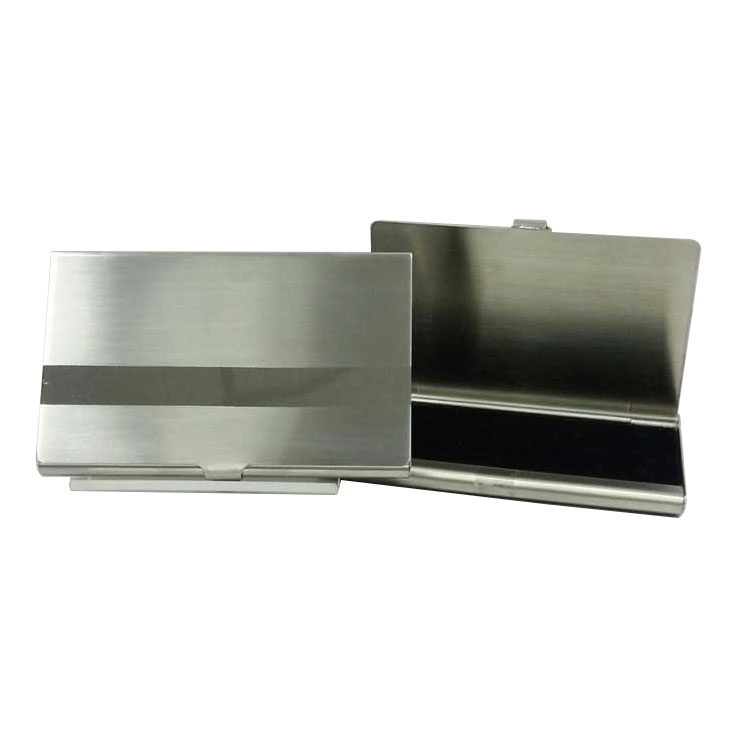 Card Case In Brushed & Polished Stainless Steel
