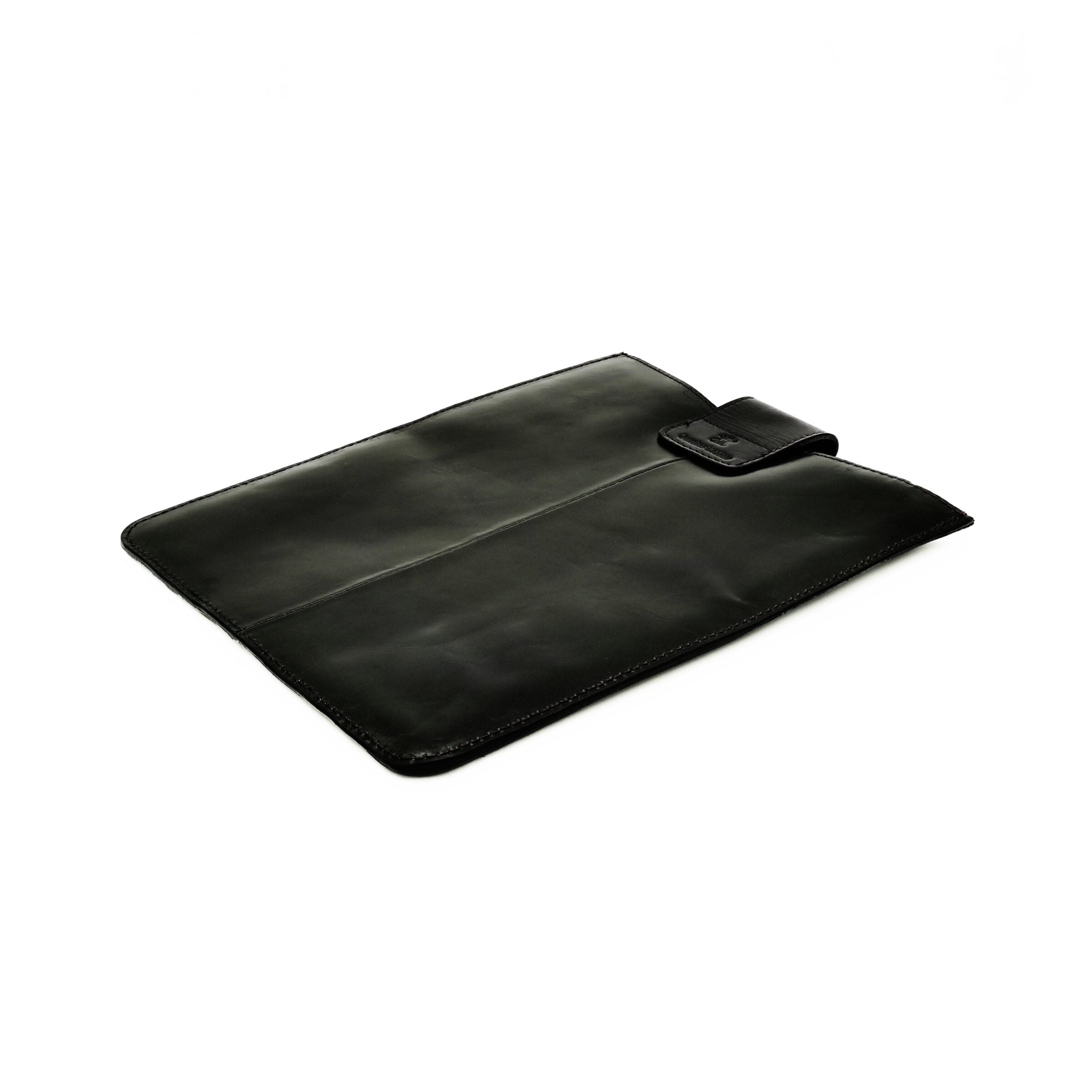Black Leather Large iPad Sleeve
