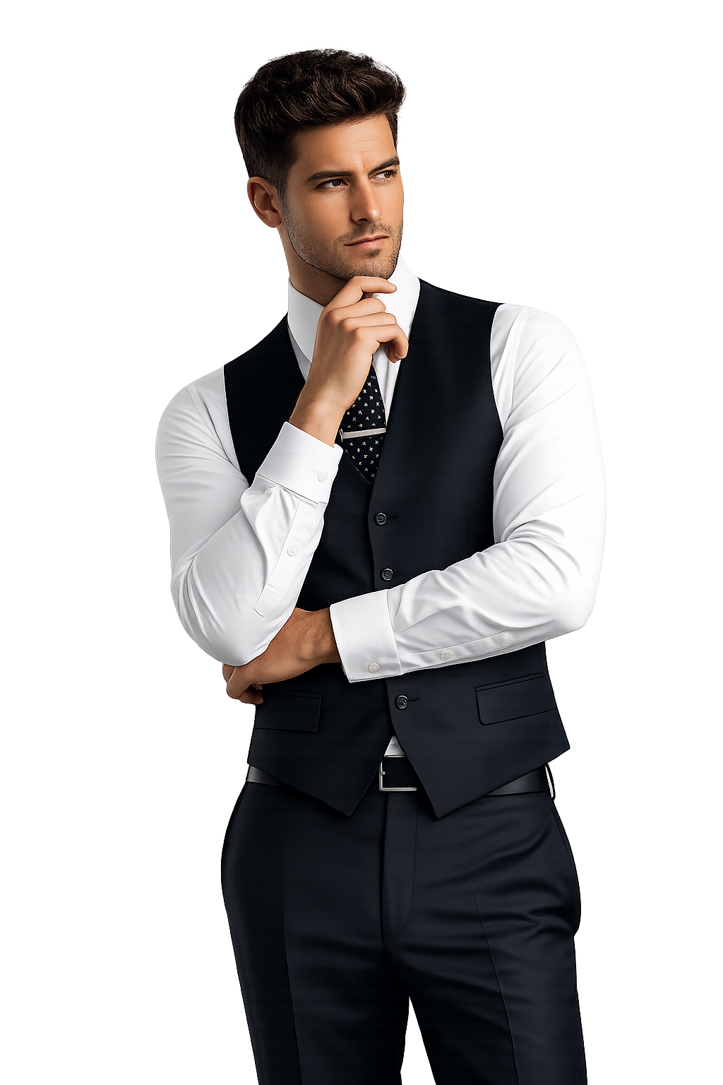 B9-Rich Black Saul Waist Coat