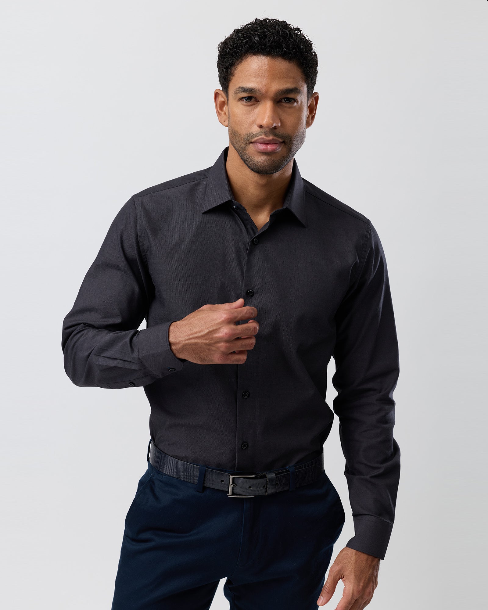 Brooksfield Charcoal Slim Fit Business Shirt | BFC2575