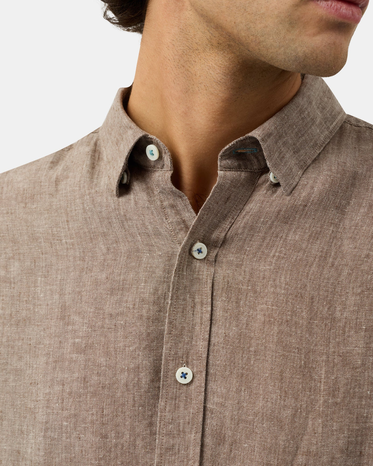 Brooksfield Linen Relaxed Slim Fit Shirt | Bark-BFS1176
