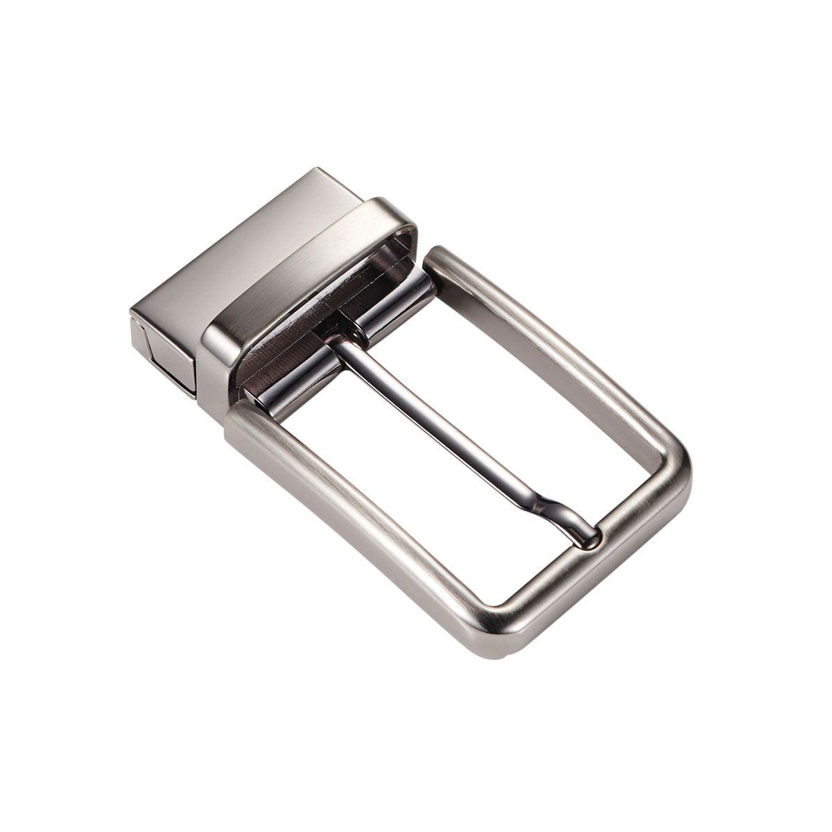 Brushed Light Gun Metal Reversible Belt B