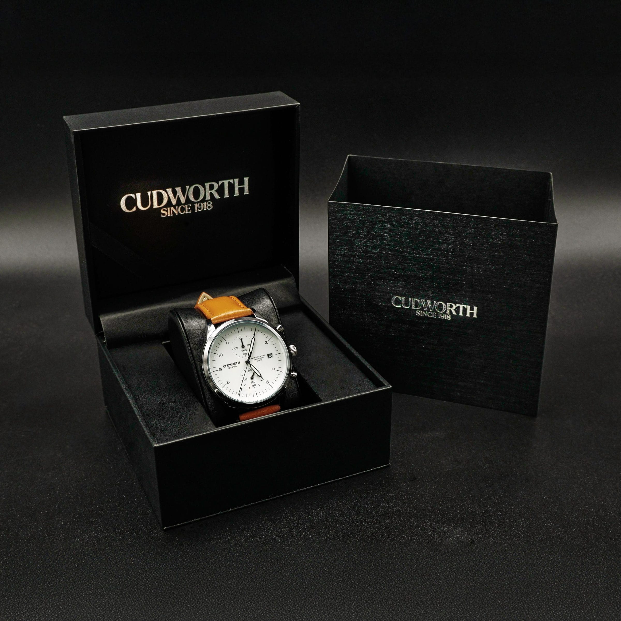 Cudworth Heritage Chronograph, Arctic White & Tan