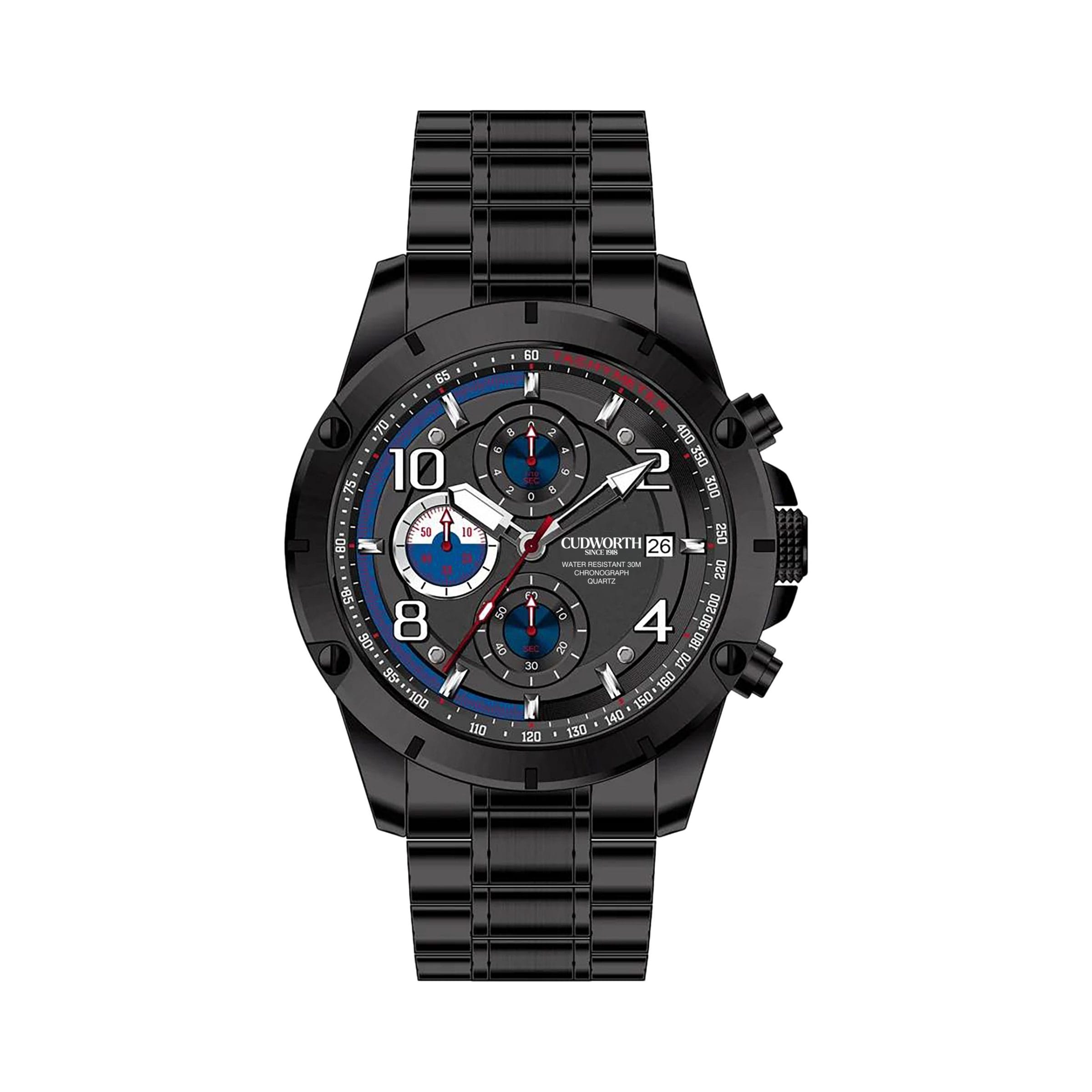 Cudworth Velocity Chronograph, Black Steel