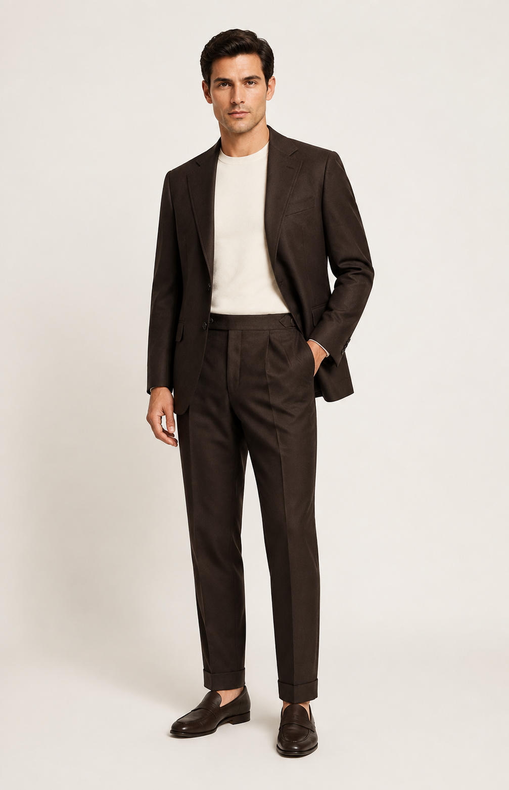 Cyrus Chocolate Brown Jacket
Cyprus 100% Wool JacketSome jackets fill a wardrobe. The Cyprus fills a room. Crafted from 100% pure wool, this jacket carries the kind of substance and structu…