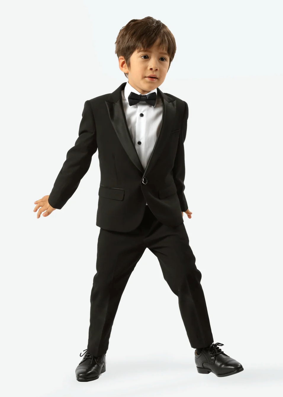 Boys Suit - Edward Pin Dot Fine Texture Satin Tuxedo Suit