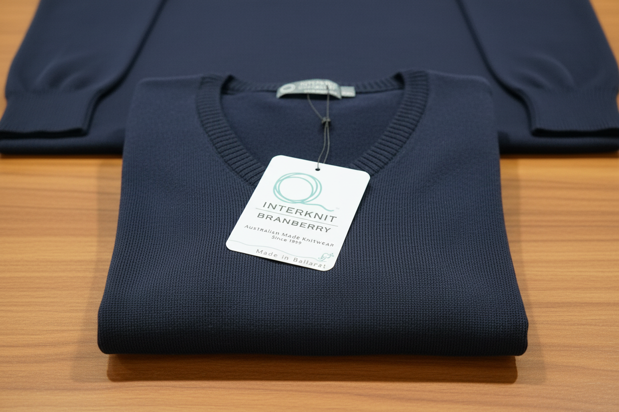 Branberry Angus V-Neck Navy — Banner