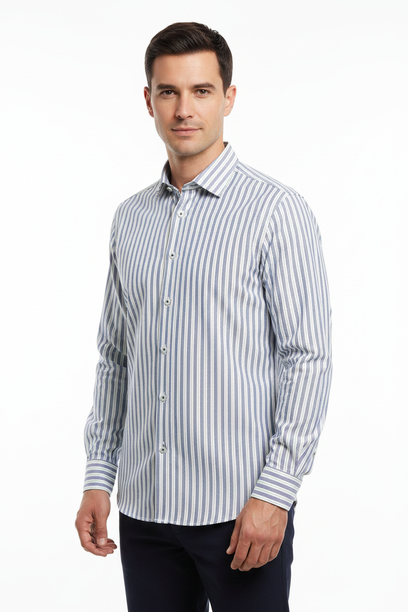 Eterna Comfort Fit Stripe Studio