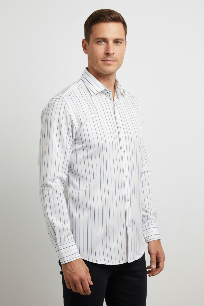 Eterna Modern Fit Stripe Studio